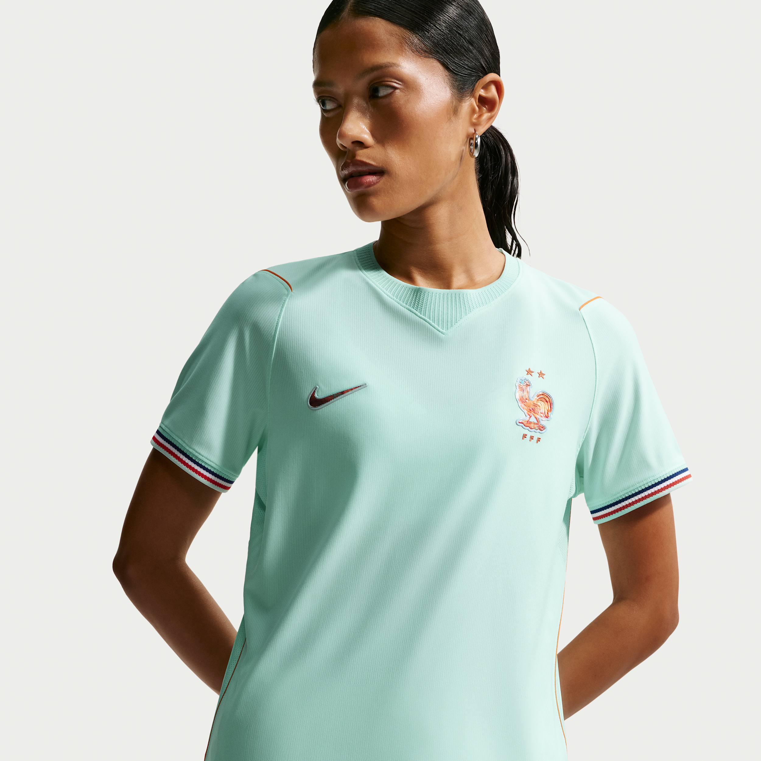 Maglia da calcio replica Nike Dri-FIT Francia 2026 Stadium della divisa Away – Donna - Verde