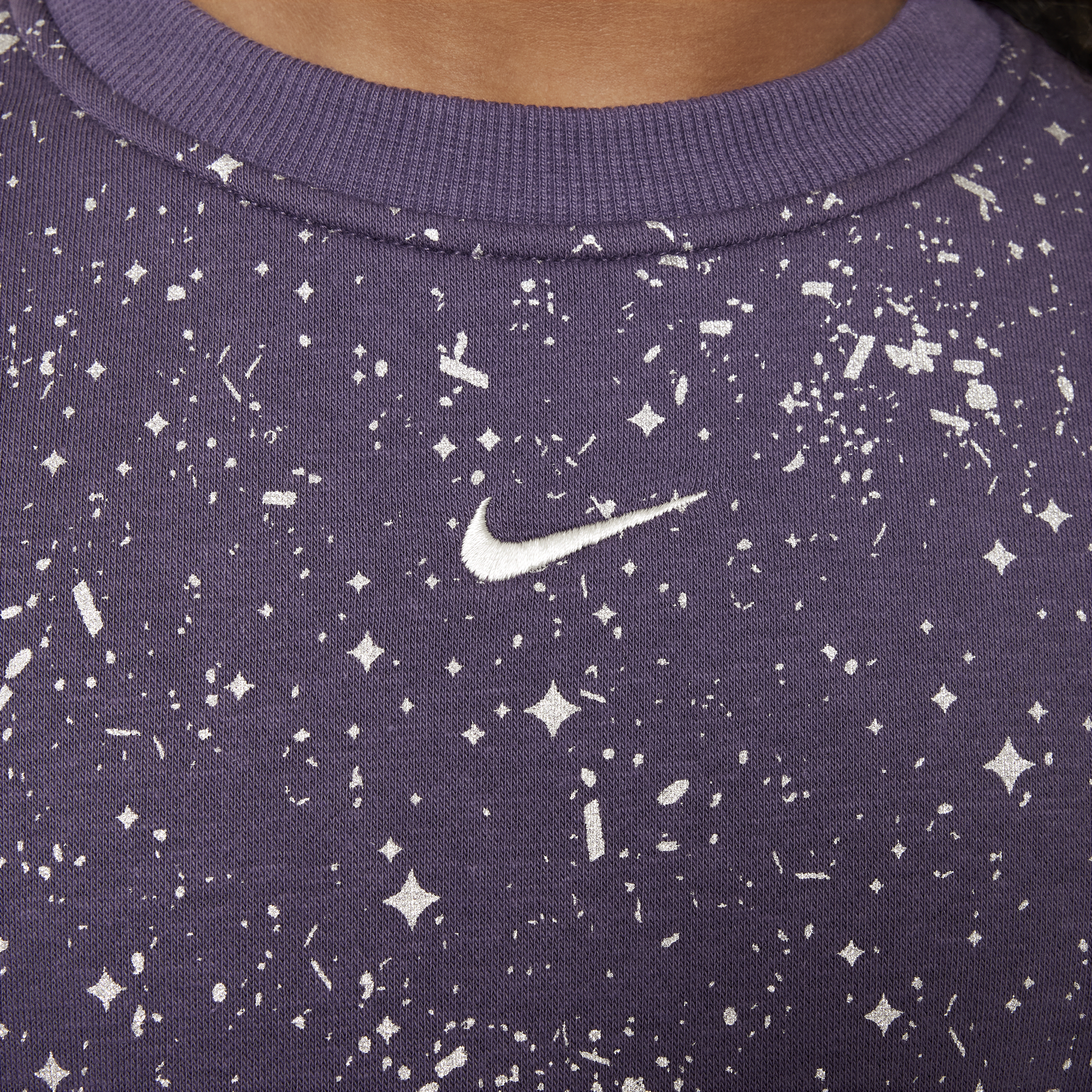 Sweat à col ras-du-cou Nike Sportswear Club Fleece pour ado (fille) - Pourpre