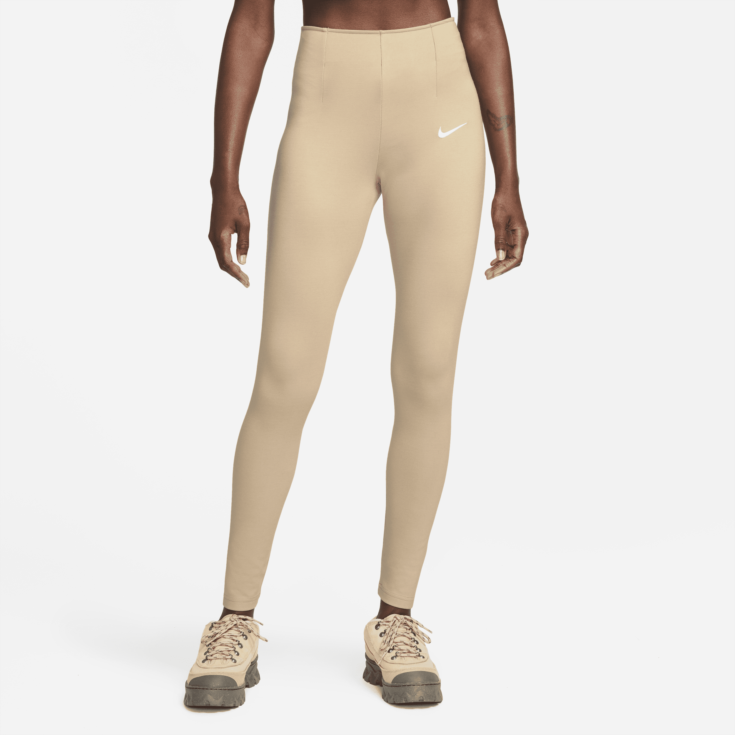 Damskie legginsy z dzianiny ponte z wysokim stanem Nike Sportswear Essentials - Brązowy