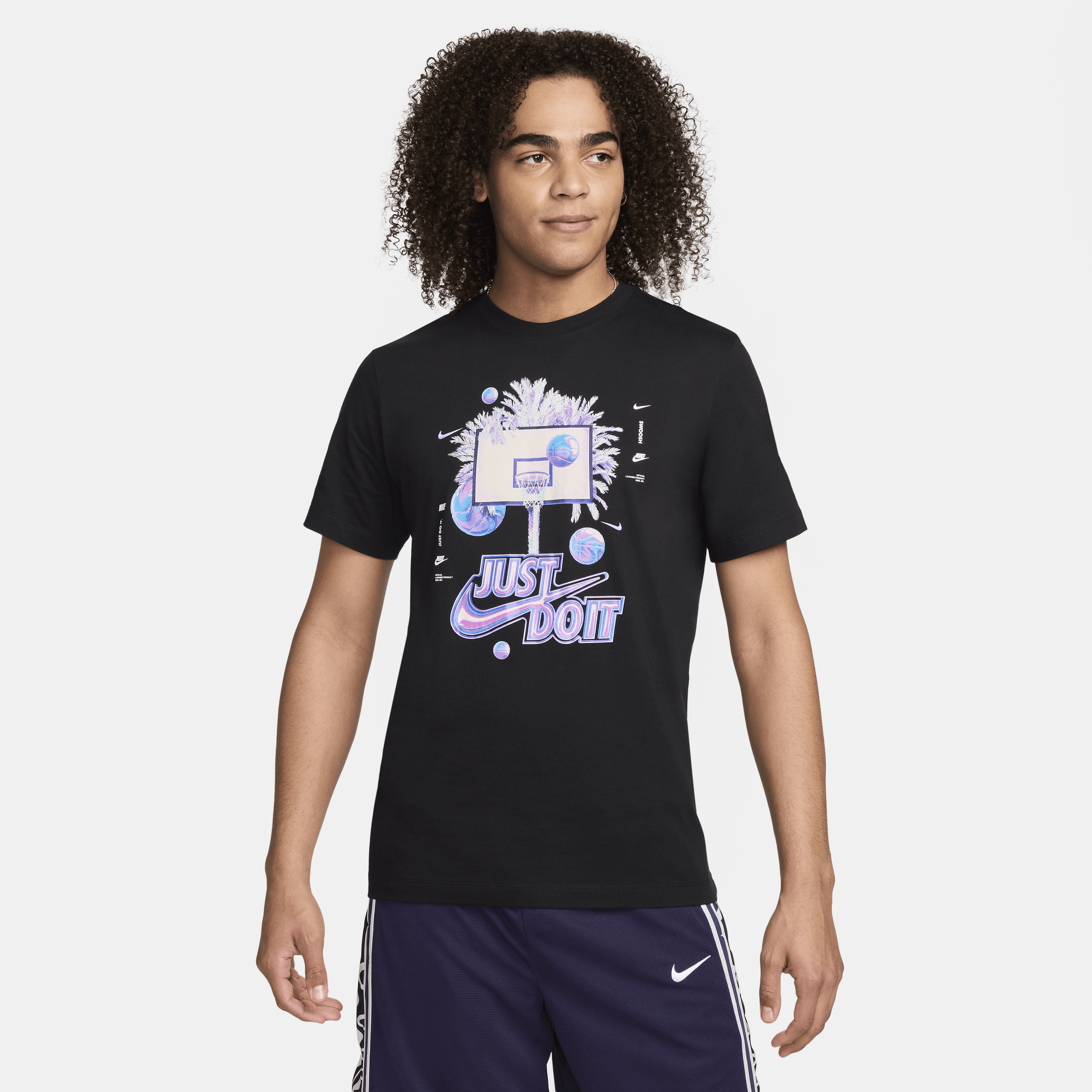 Nike basketbalshirt voor heren Zwart