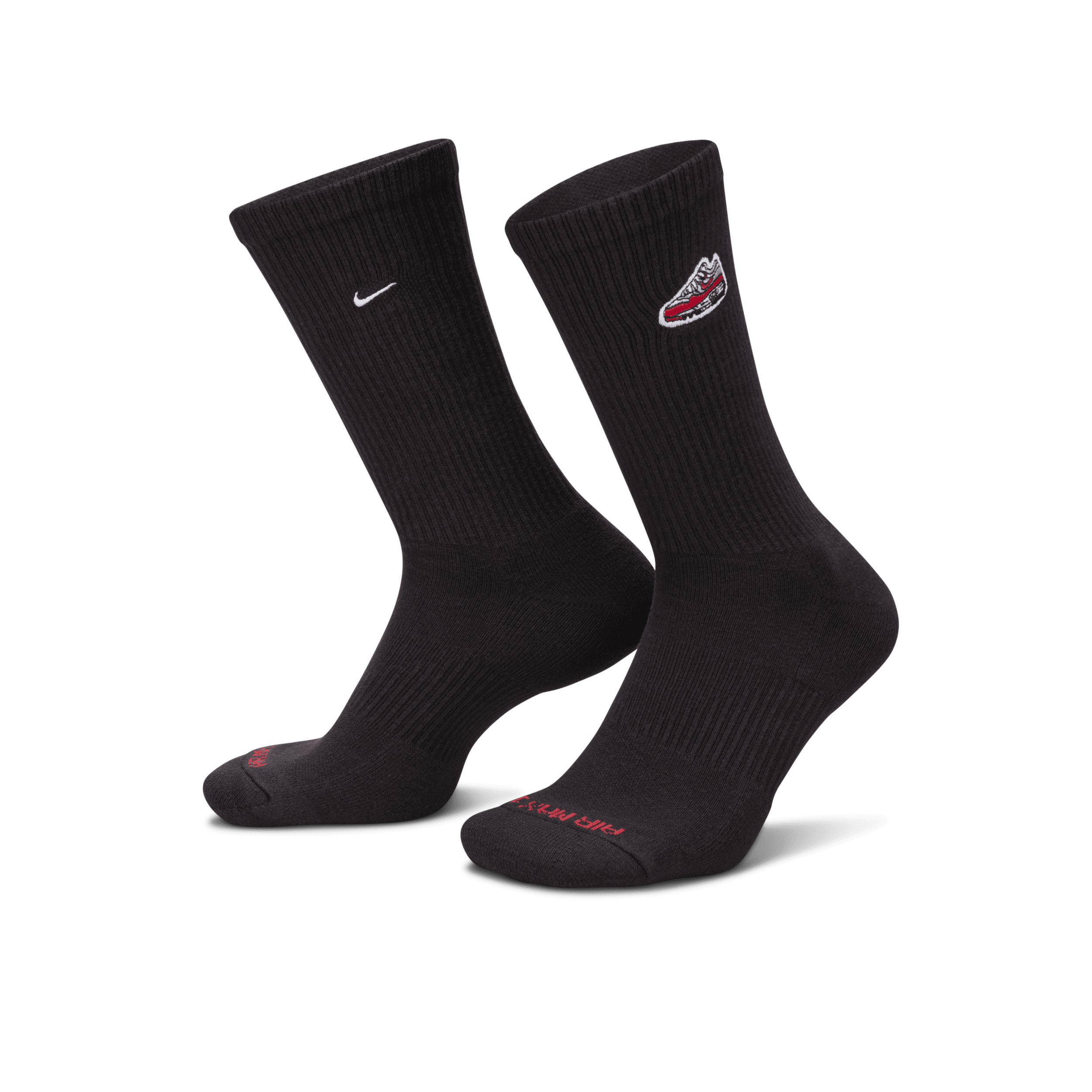 Nike Everyday Plus Crew sokken met demping (1 paar) Zwart