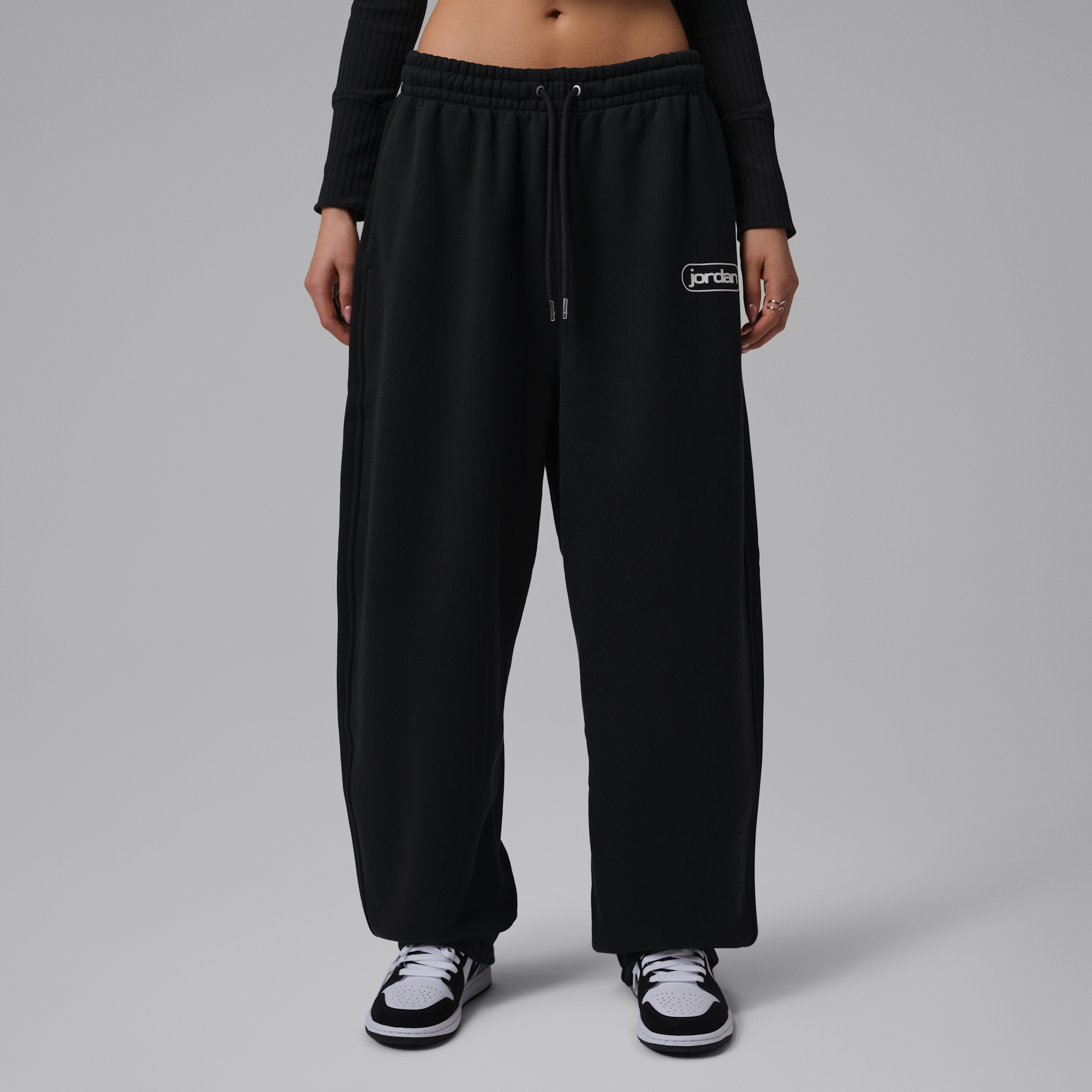 Pantaloni baggy Jordan Flight Fleece – Donna - Nero