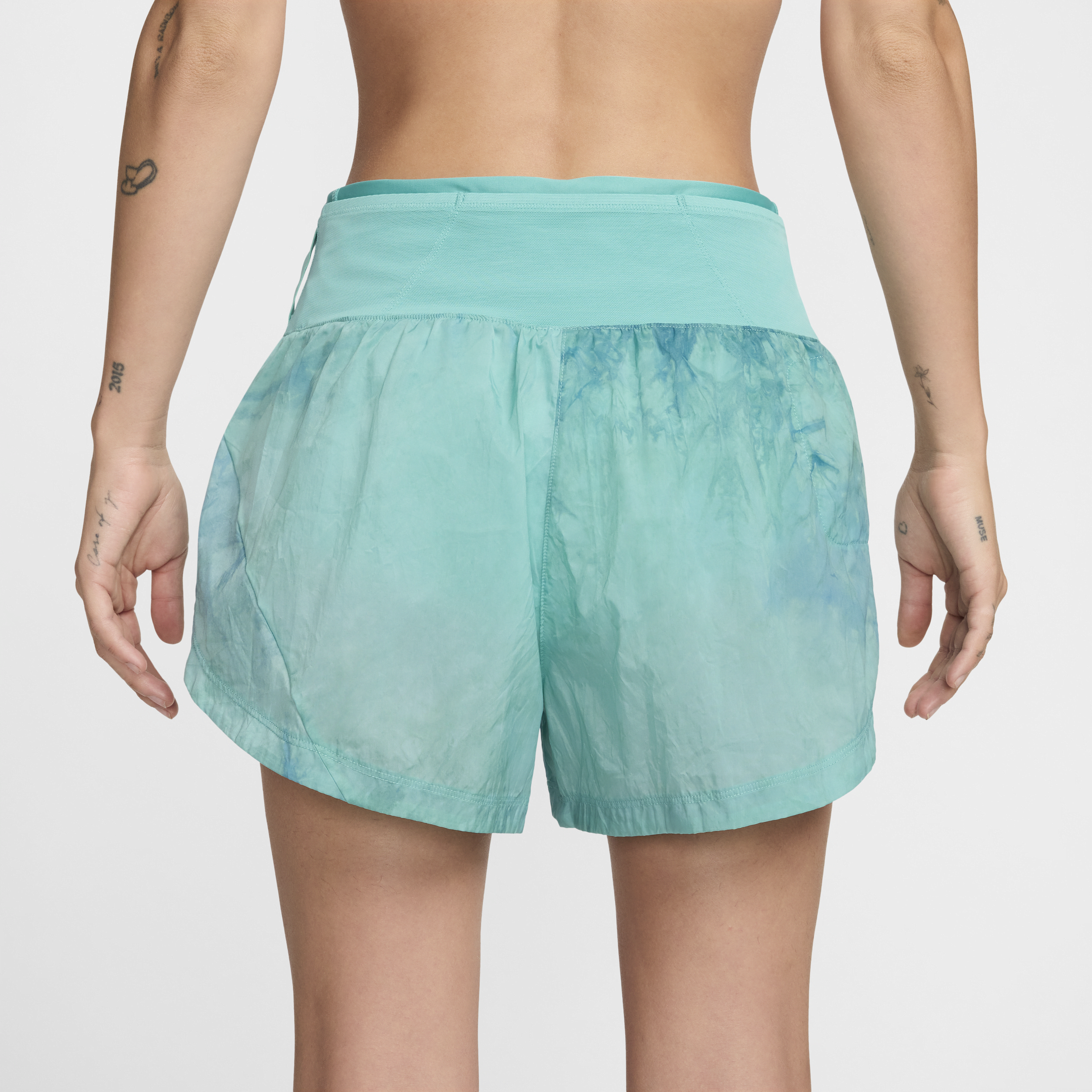 Short de running Repel taille mi-haute avec sous-short intégré 8 cm Nike Trail pour femme - Vert