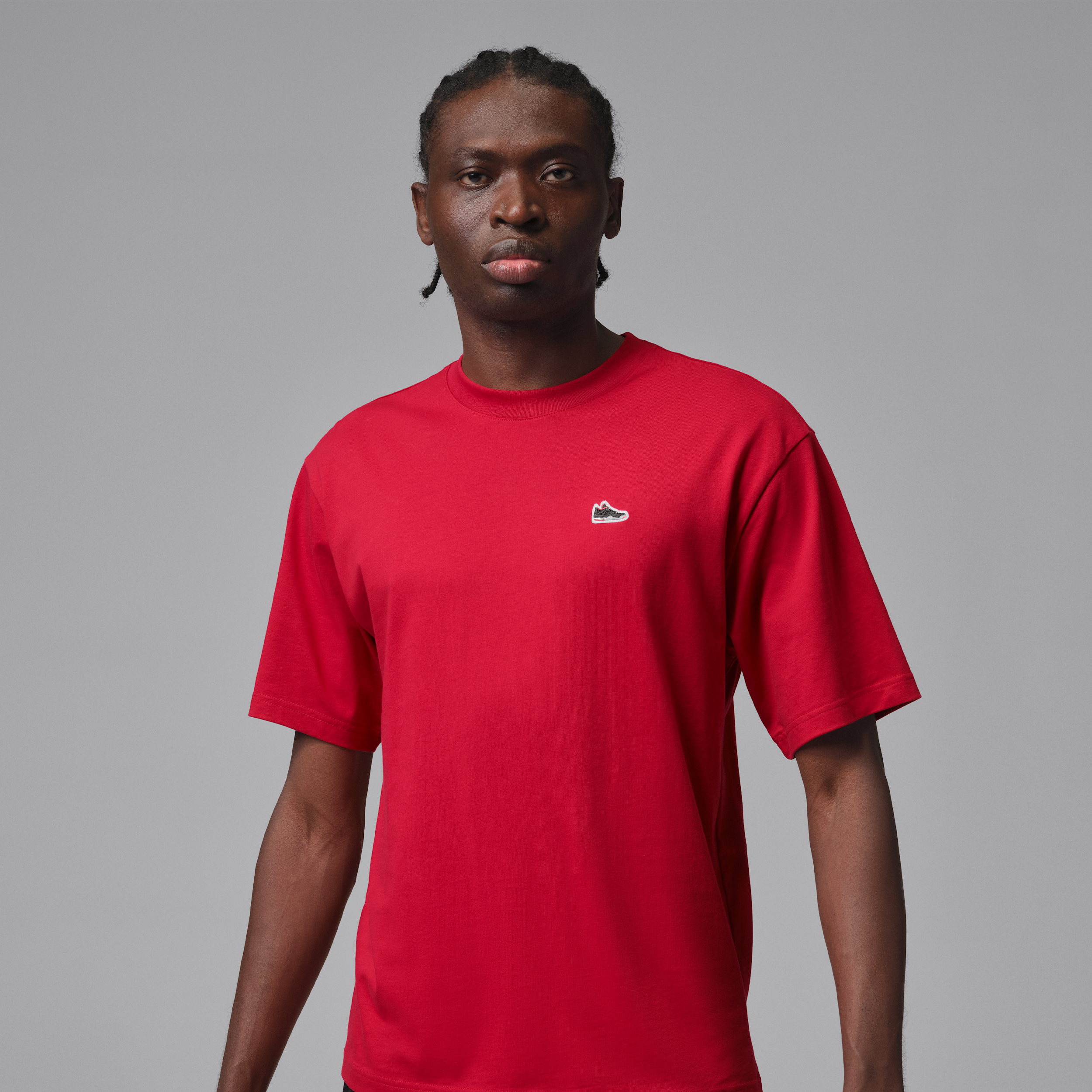 T-shirt con patch sneaker Jordan – Uomo - Rosso