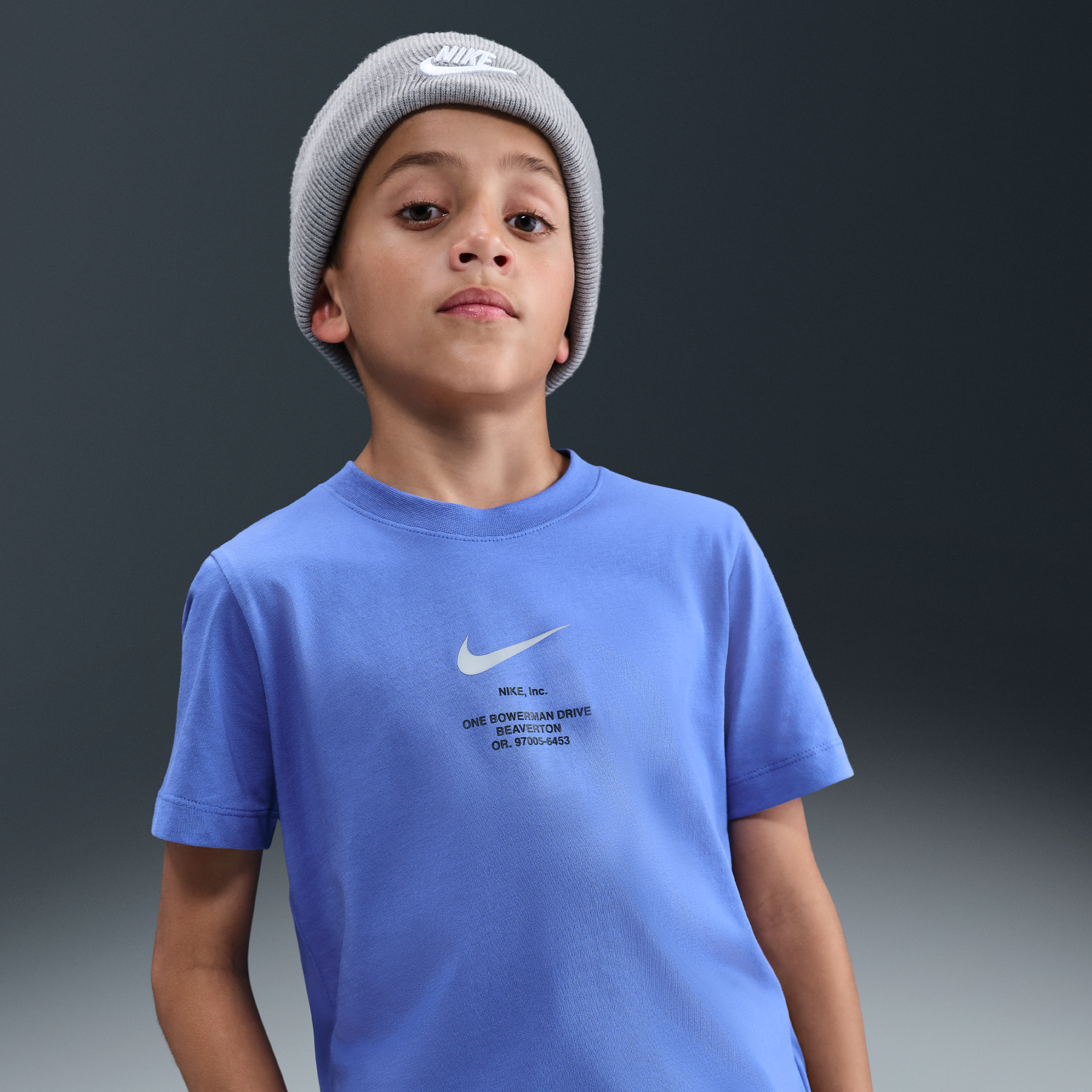 Nike Sportswear Older Kids (Boys) T-Shirt - Blue - Cotton