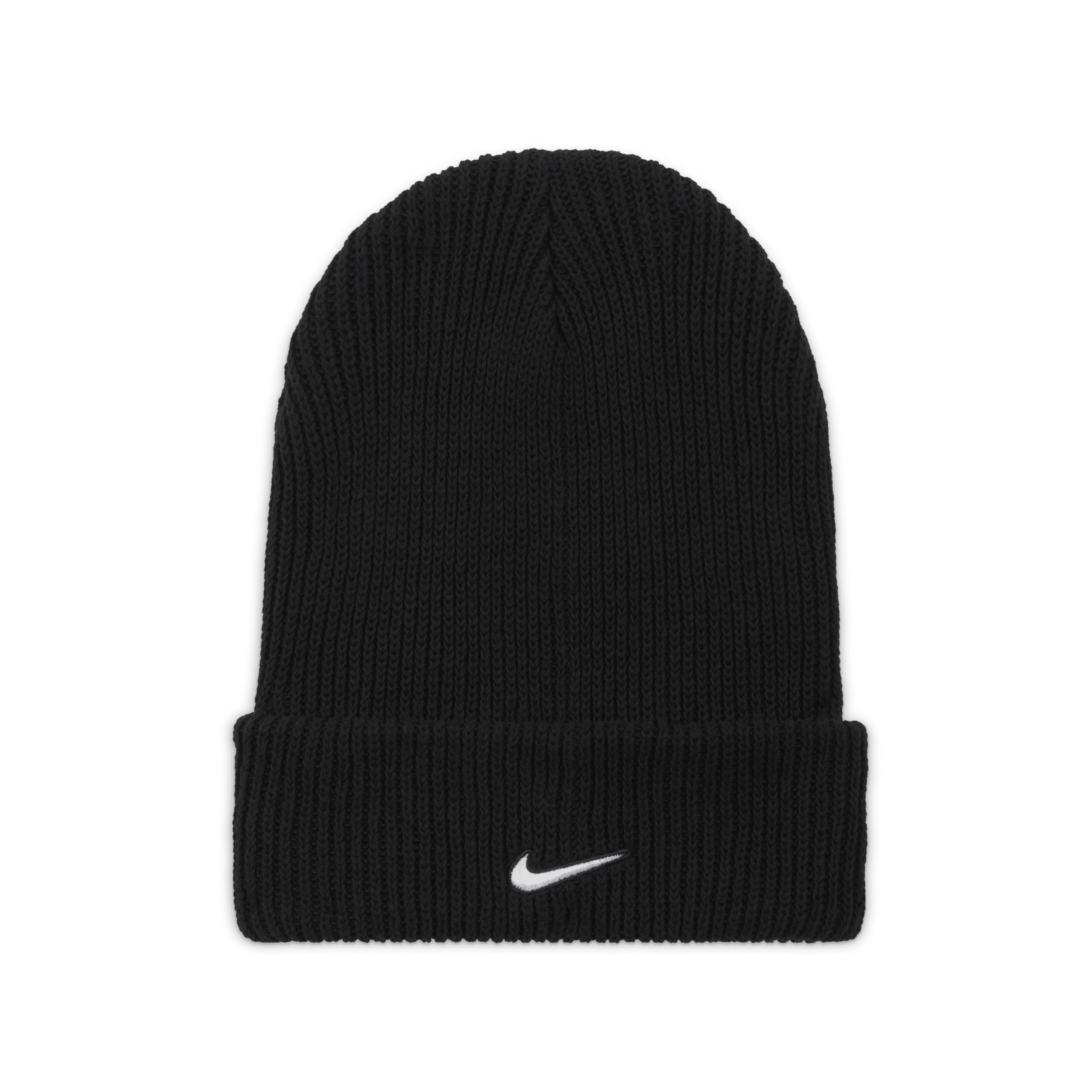 Nike Peak Swoosh beanie met hoge omslag Zwart
