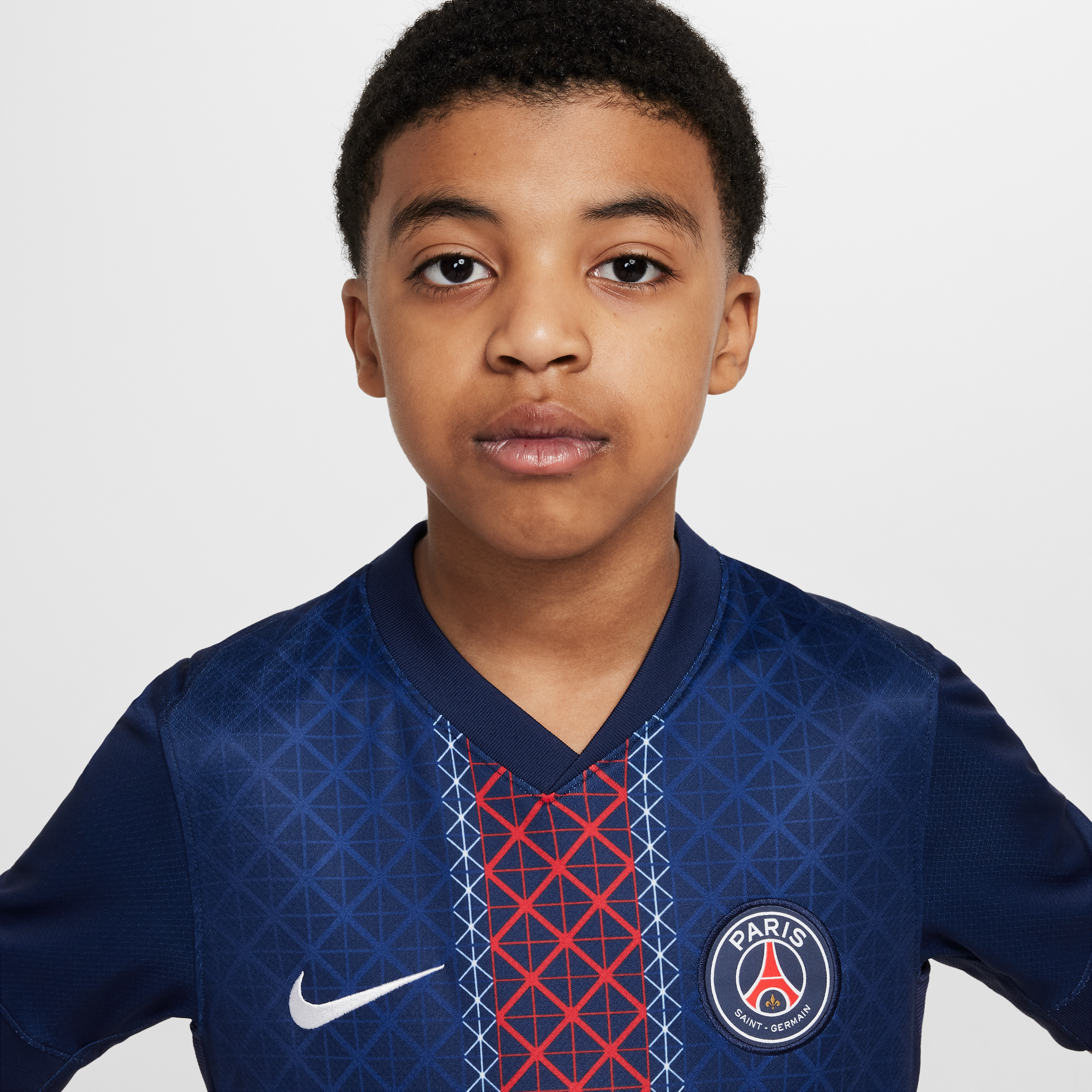 Thumbnail - Paris Saint-Germain 2025/26 Stadium Home Nike Replika-Fußballtrikot mit Dri-FIT-Technologie (ältere Kinder) - Blau