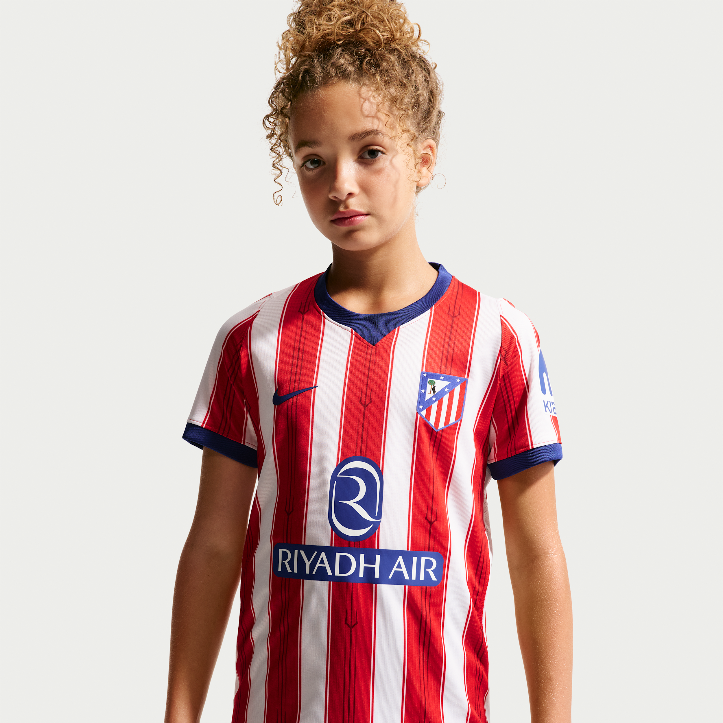 Atlético Madrid 2026/27 Stadium Home Nike Dri-FIT Replica-fodboldtrøje til større børn - hvid