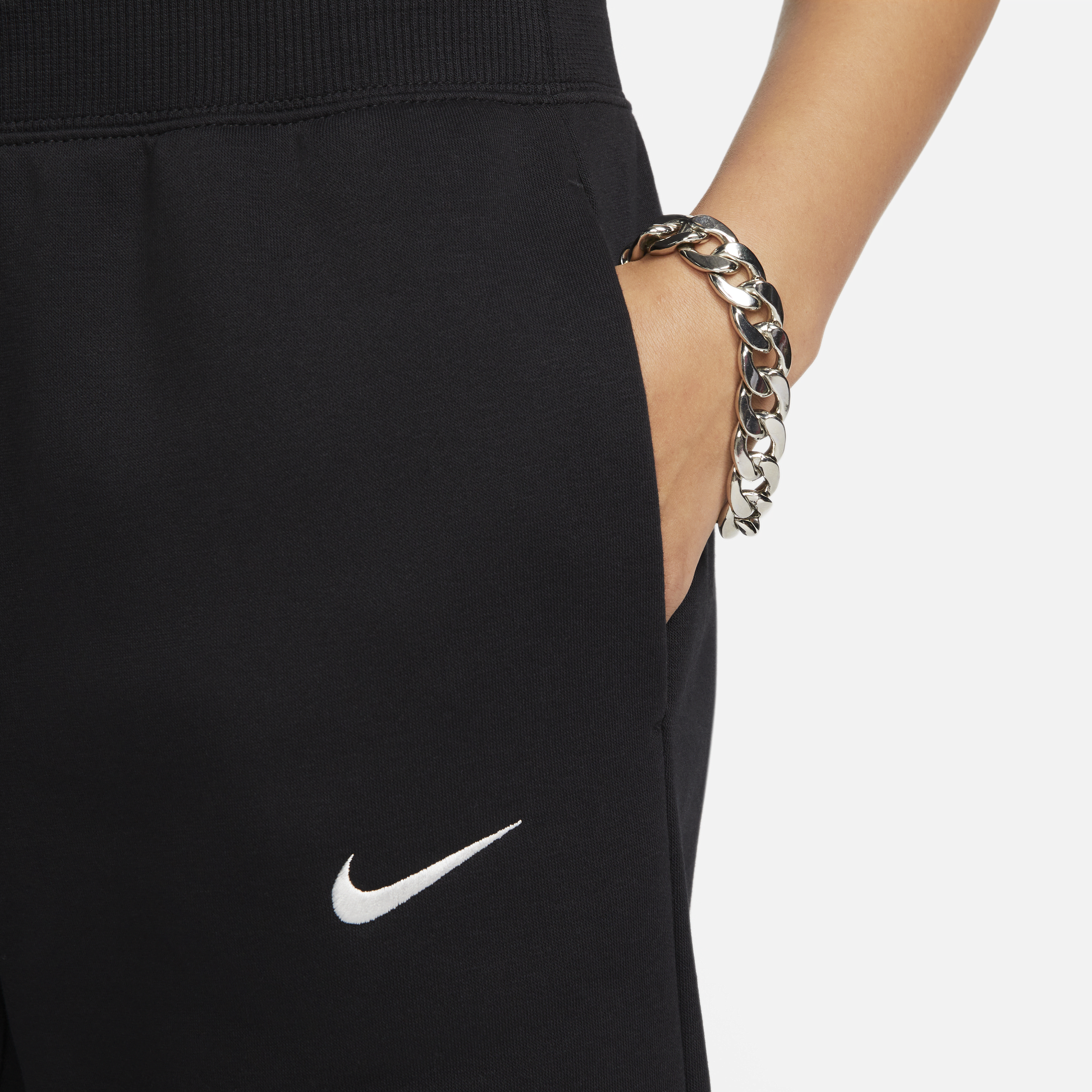Nike Sportswear Phoenix Fleece korte joggingbroek met hoge taille voor dames Zwart