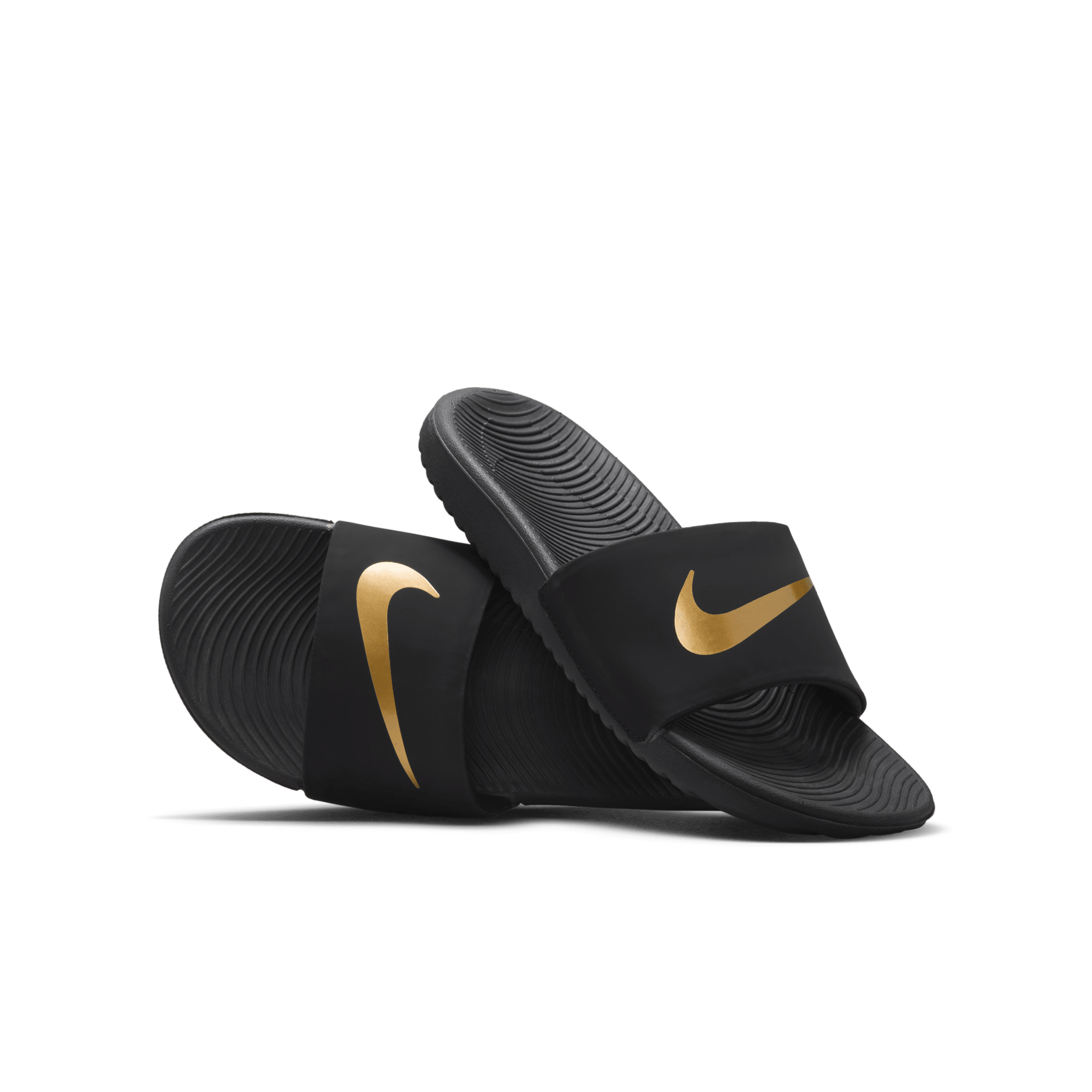 Claquette Nike Kawa pour enfant/ado - Noir