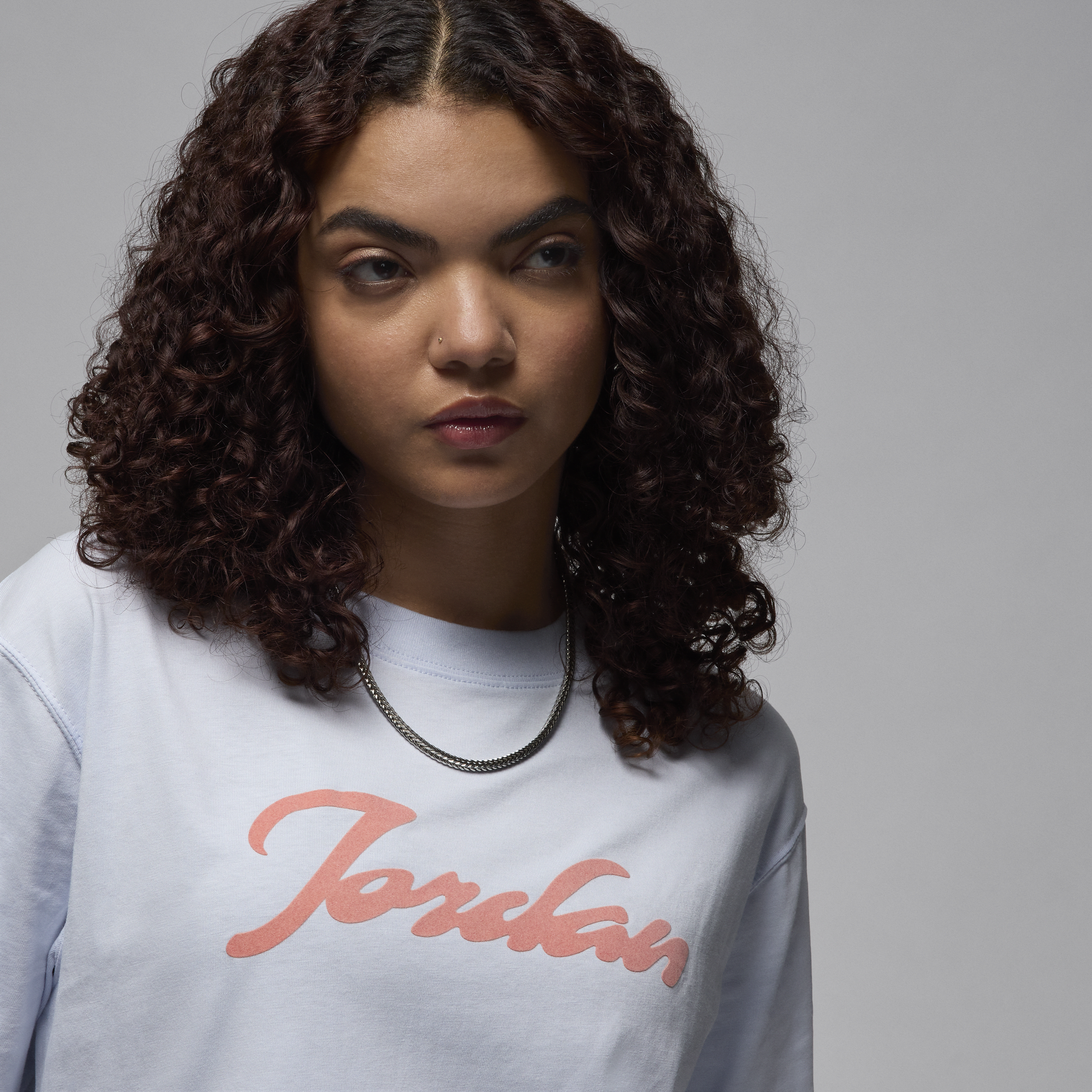 T-shirt à motif Jordan pour femme - Gris