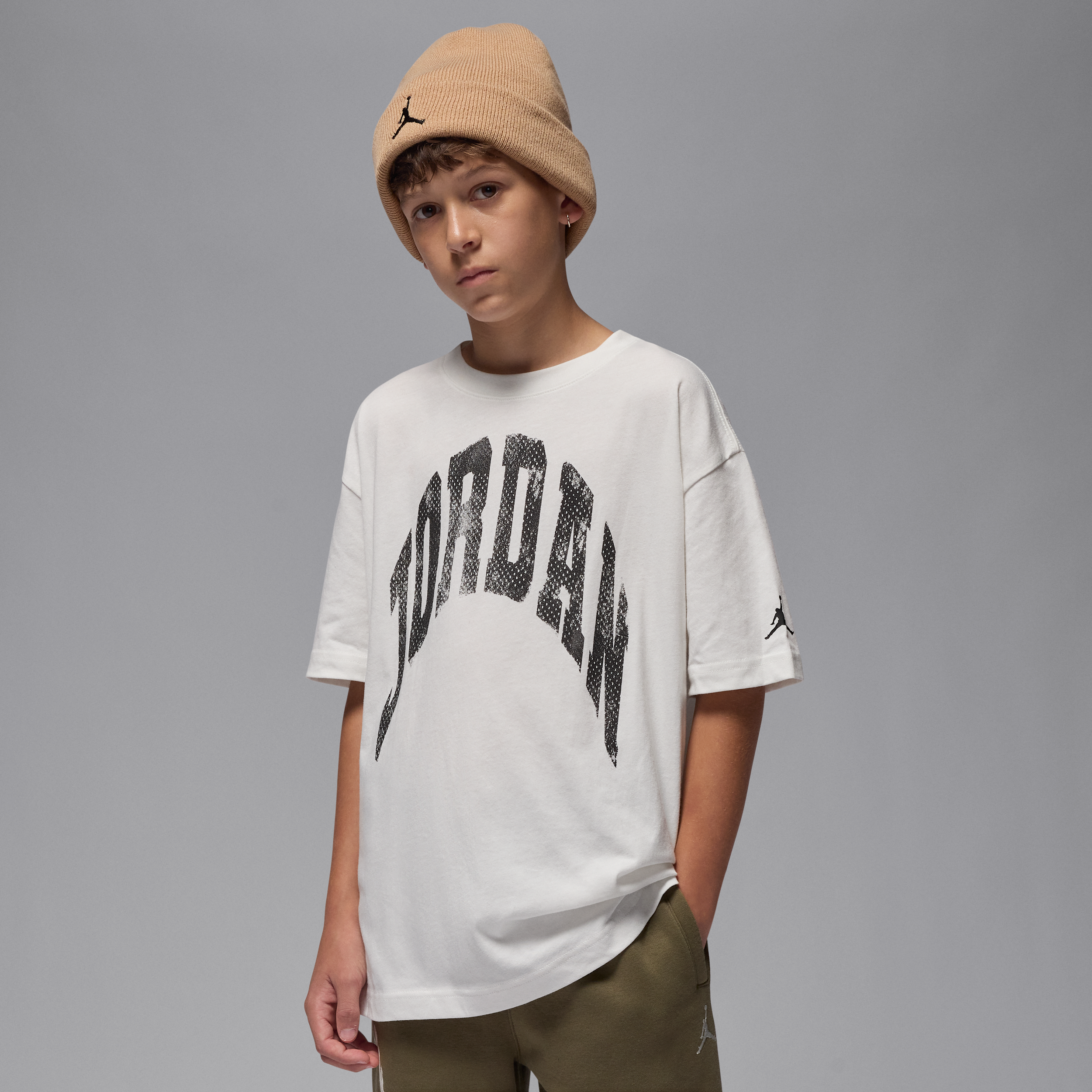 Jordan MVP T-shirt met tekstlogo voor kids - Wit
