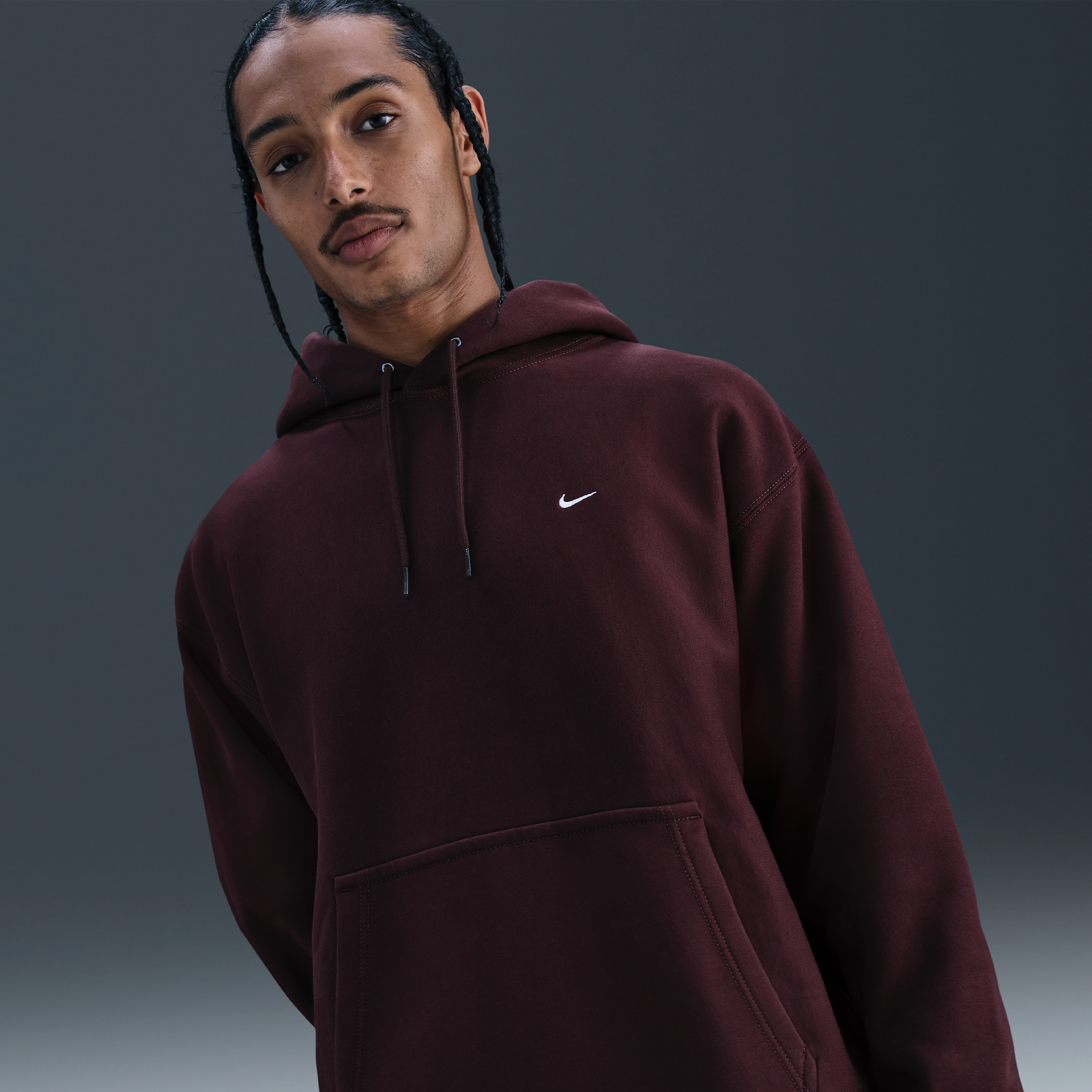 Nike Solo Swoosh Mens Pullover Hoodie - Red - Cotton/Polyester