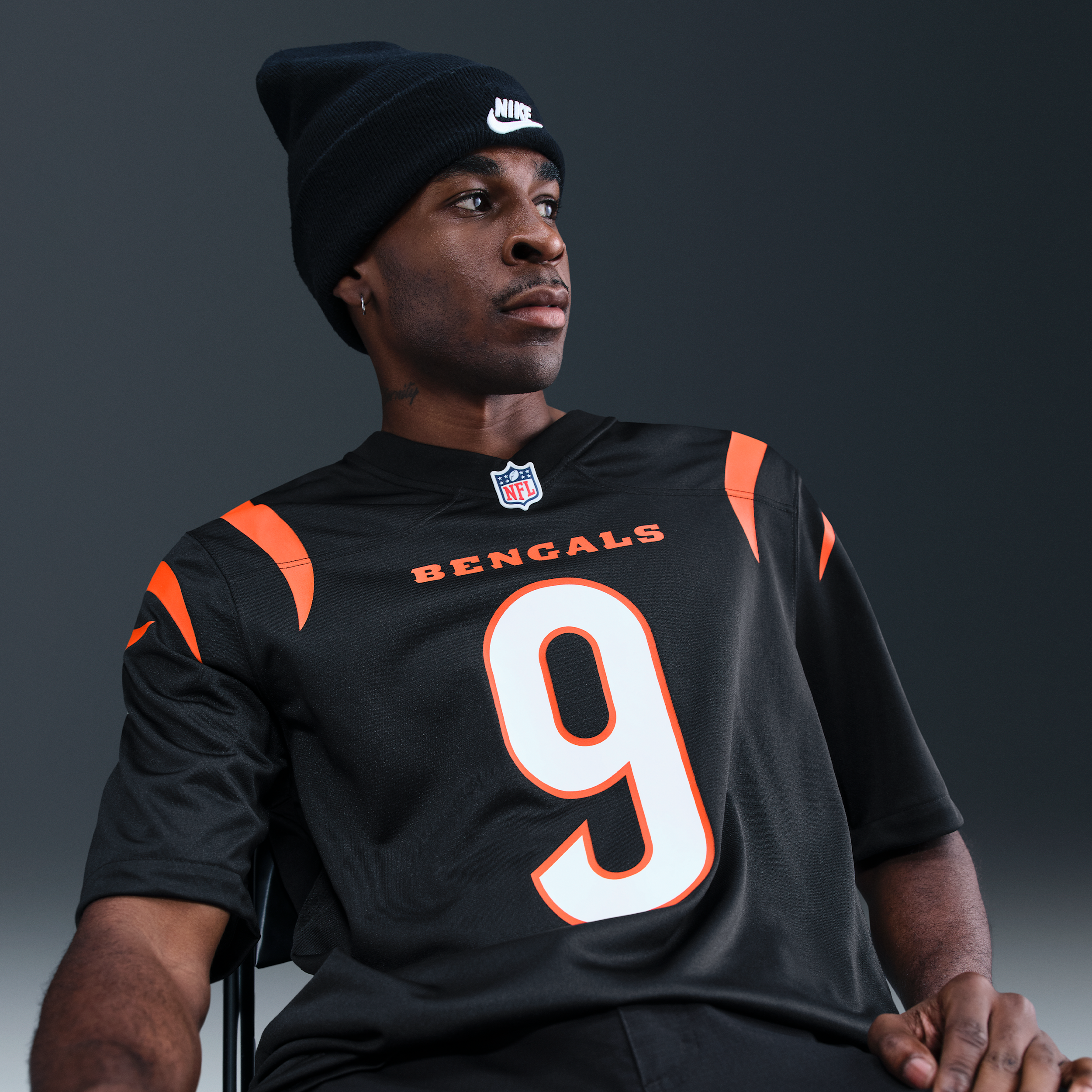 Thumbnail - NFL Cincinnati Bengals (Joe Burrow) American Football-Spieltrikot für Herren - Schwarz