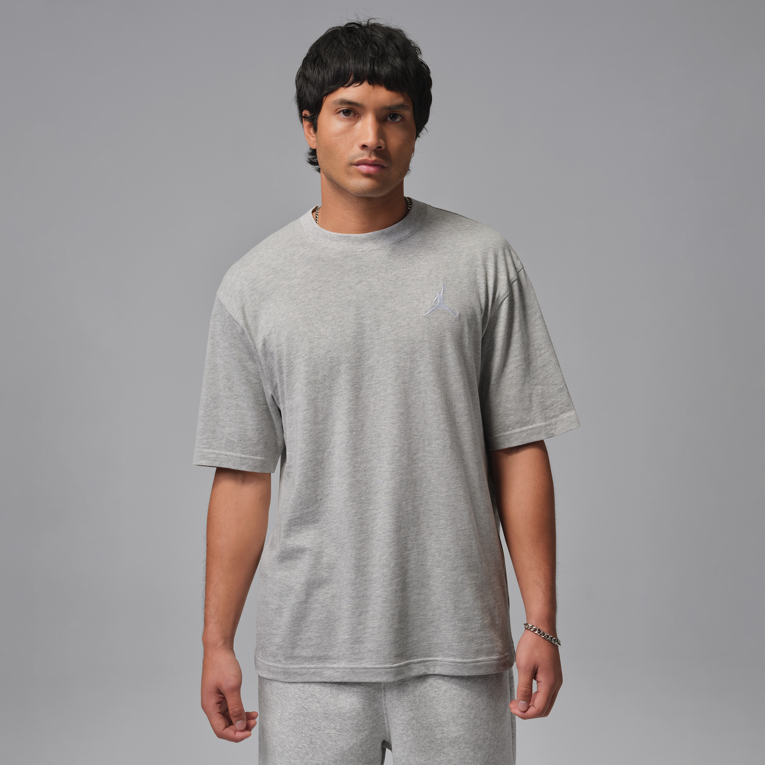 T-shirt con logo Jumpman ricamato Jordan – Uomo - Grigio