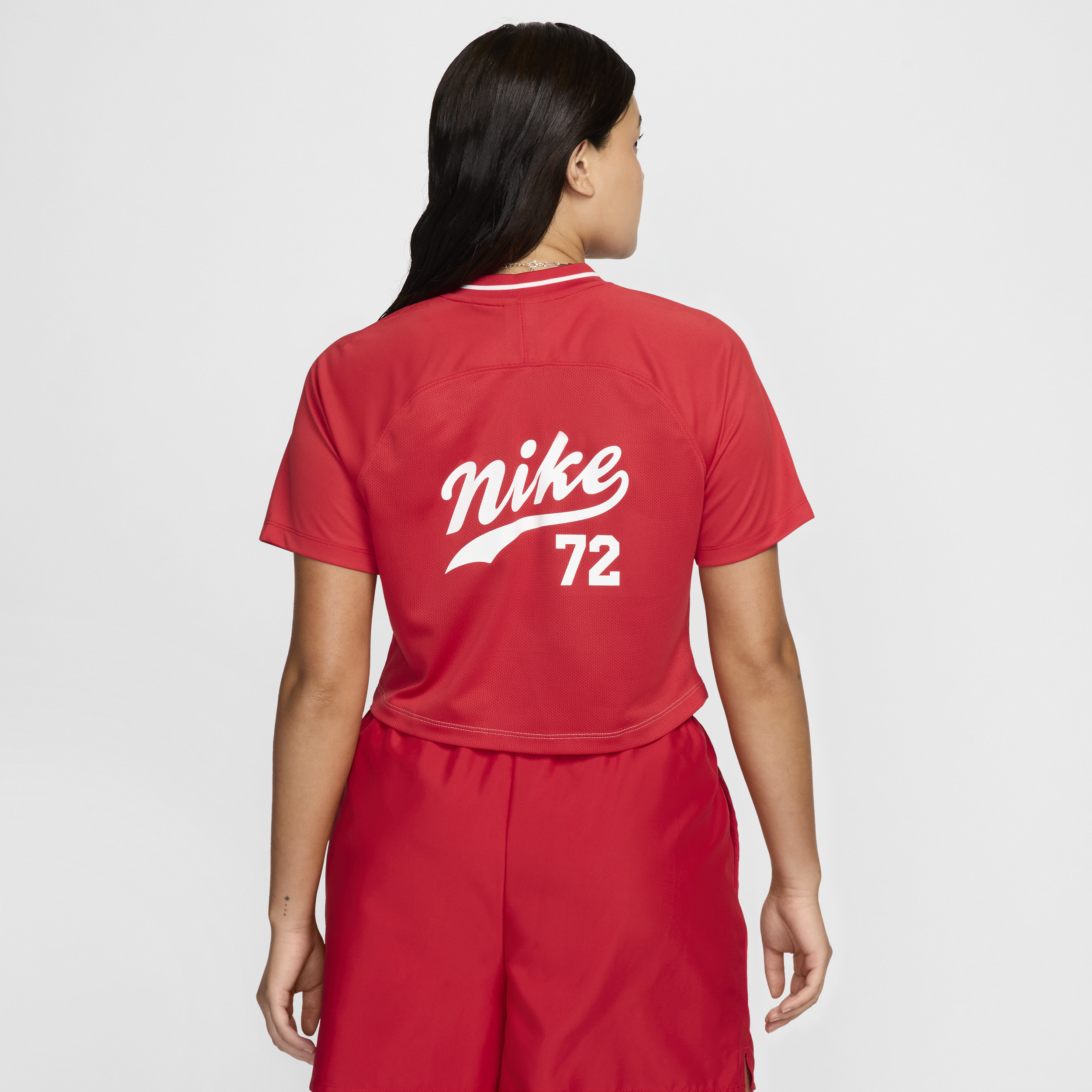 Haut court à manches courtes Nike Sportswear pour femme - Gris