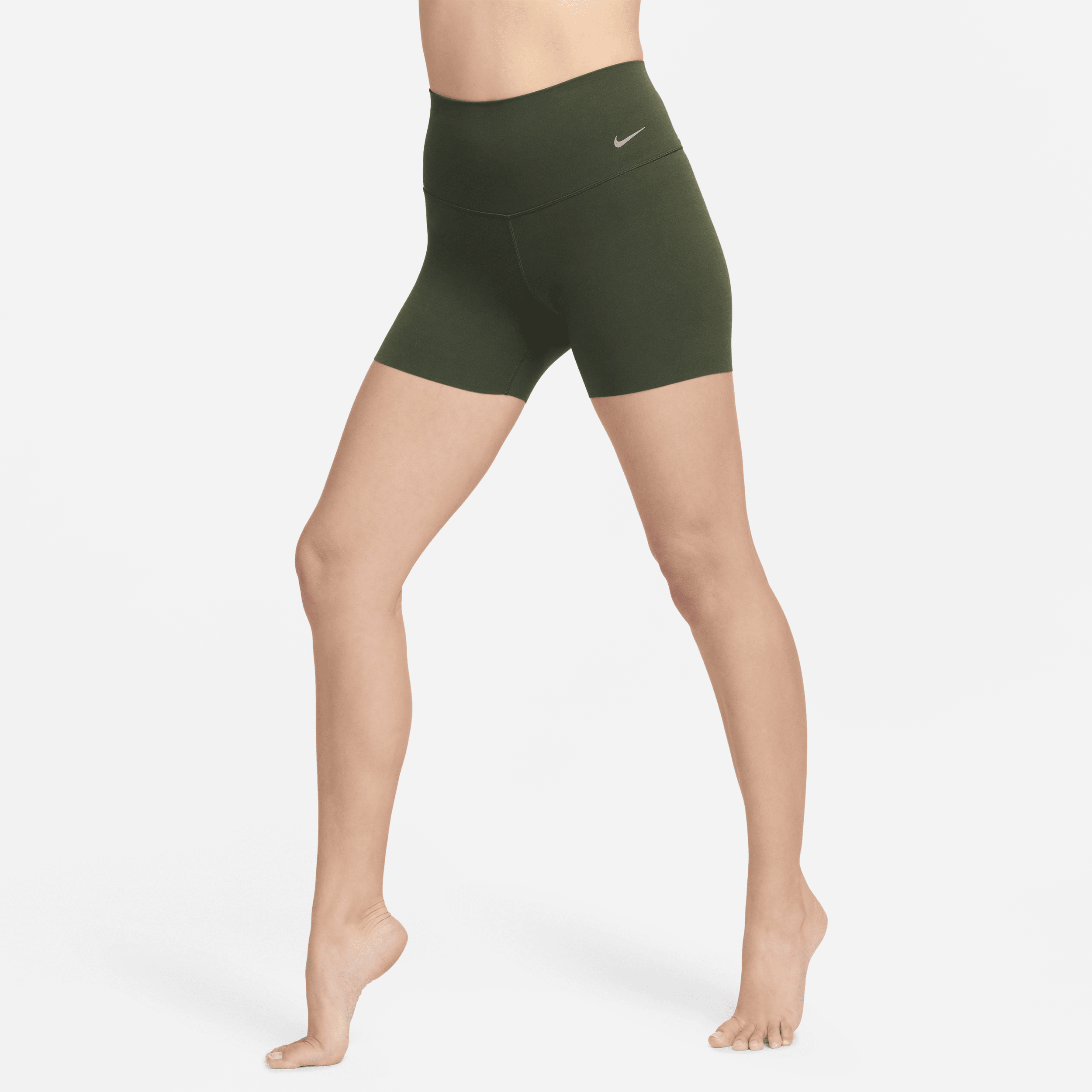 Nike Zenvy bikeshorts met iets ondersteunende hoge taille voor dames (13 cm) Groen