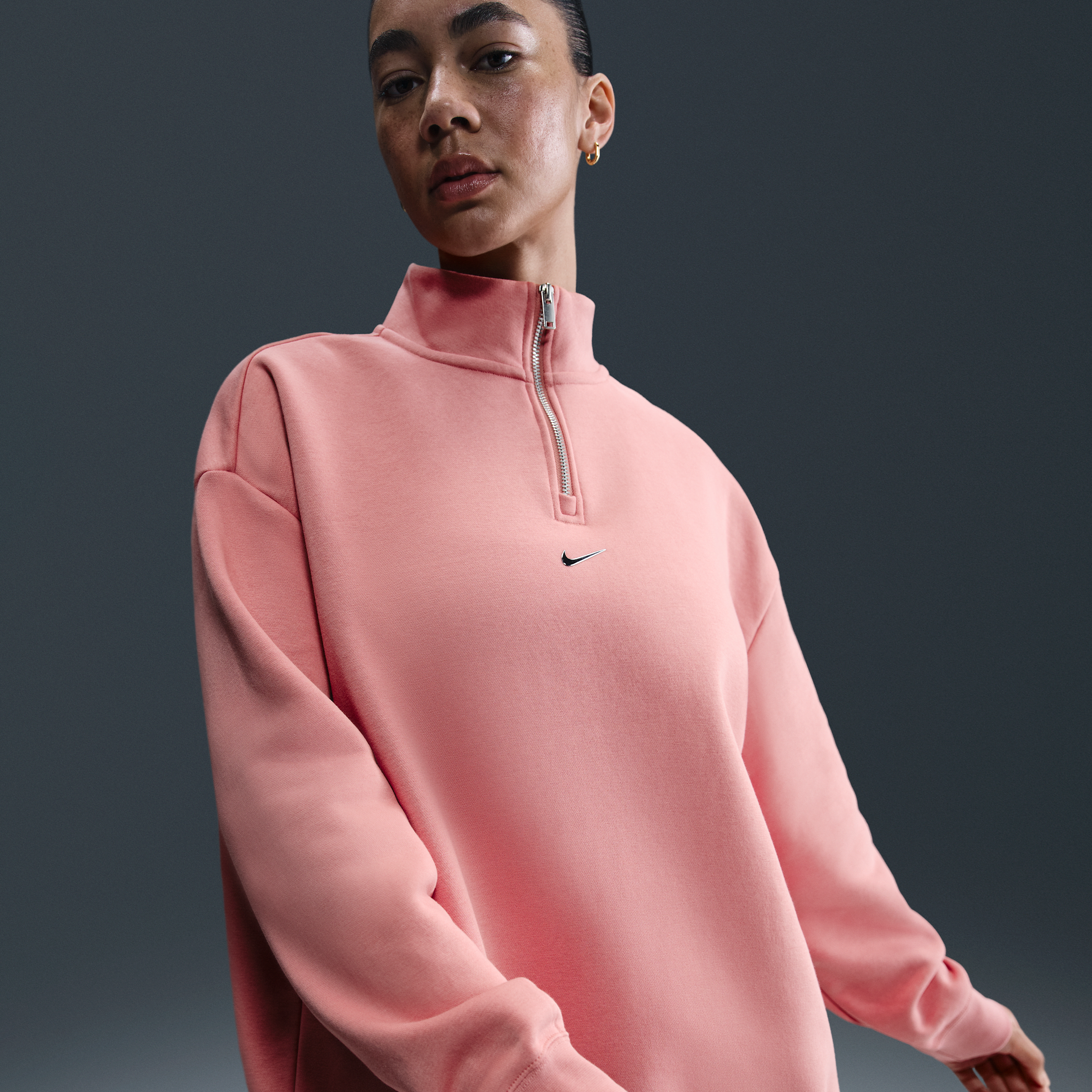 Thumbnail - Nike Sportswear Fleece-Oberteil mit Viertelreißverschluss für Damen - Pink