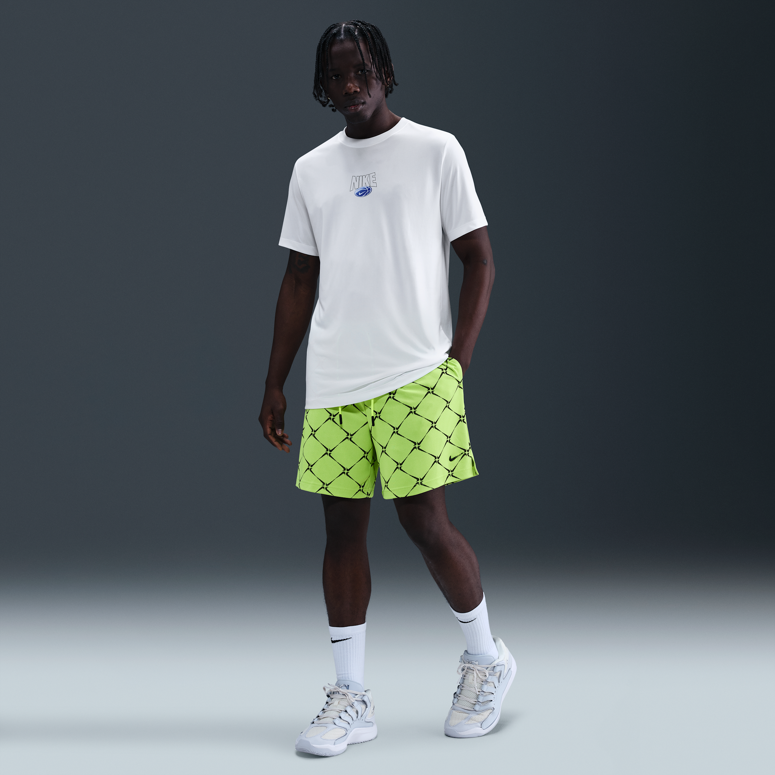 Thumbnail - Nike Dri-FIT Basketballshorts (Herren, ca. 15 cm) - Gelb
