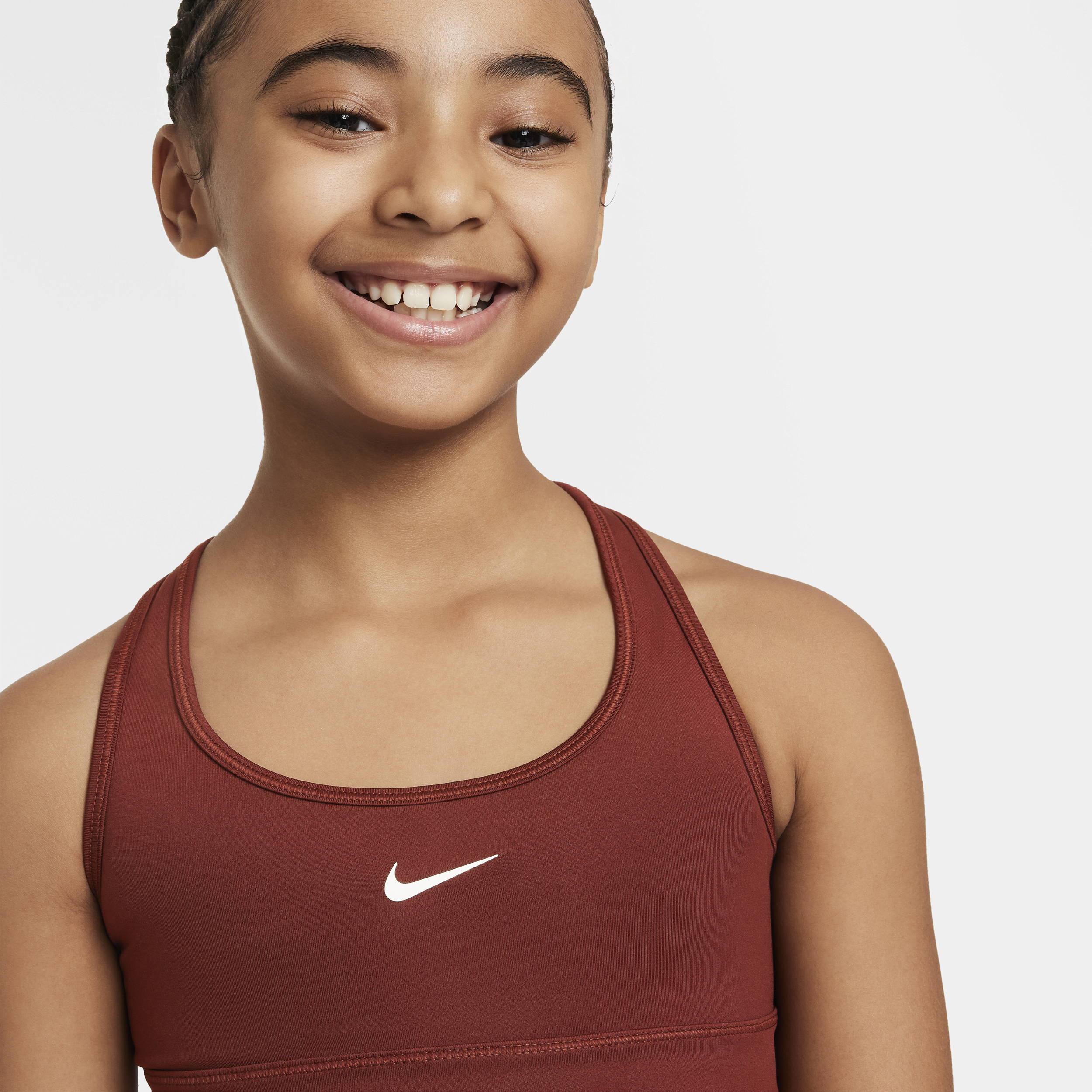 Nike Swoosh Sport-bh voor meisjes Rood