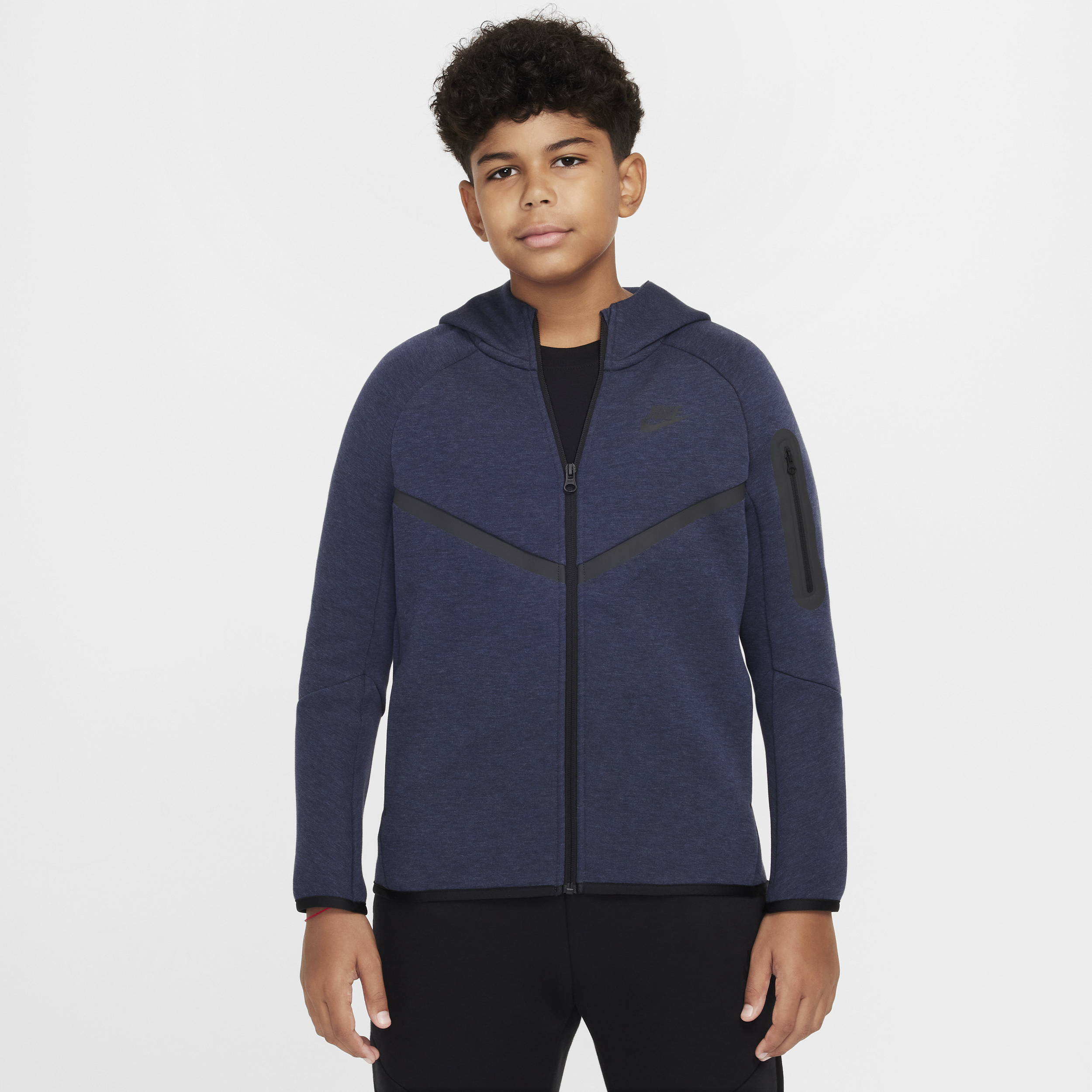 Sweat à capuche et à zip Nike Sportswear Tech Fleece pour ado (taille élargie) - Bleu