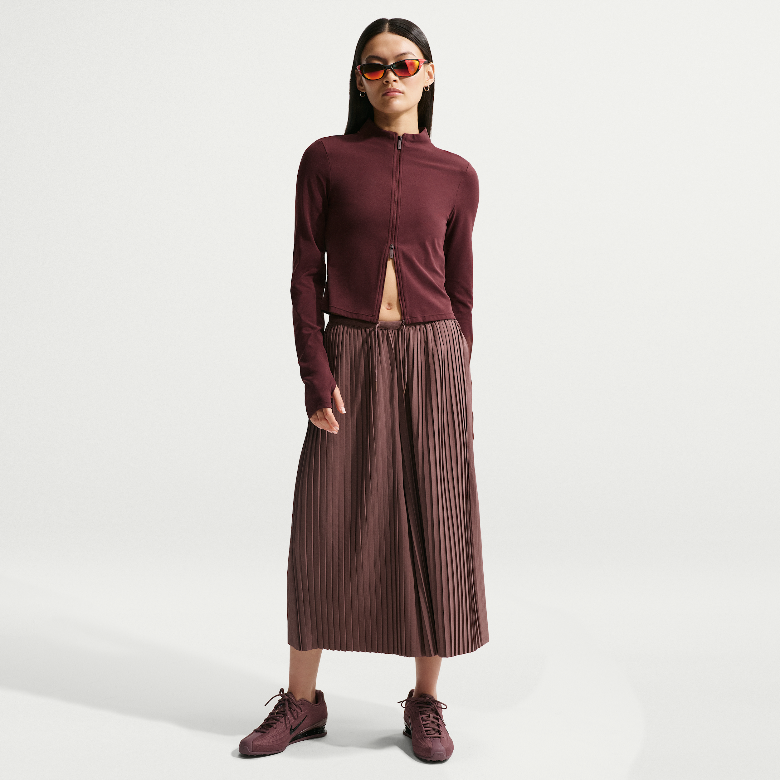Pantaloni culotte oversize a vita media Nike – Donna - Viola