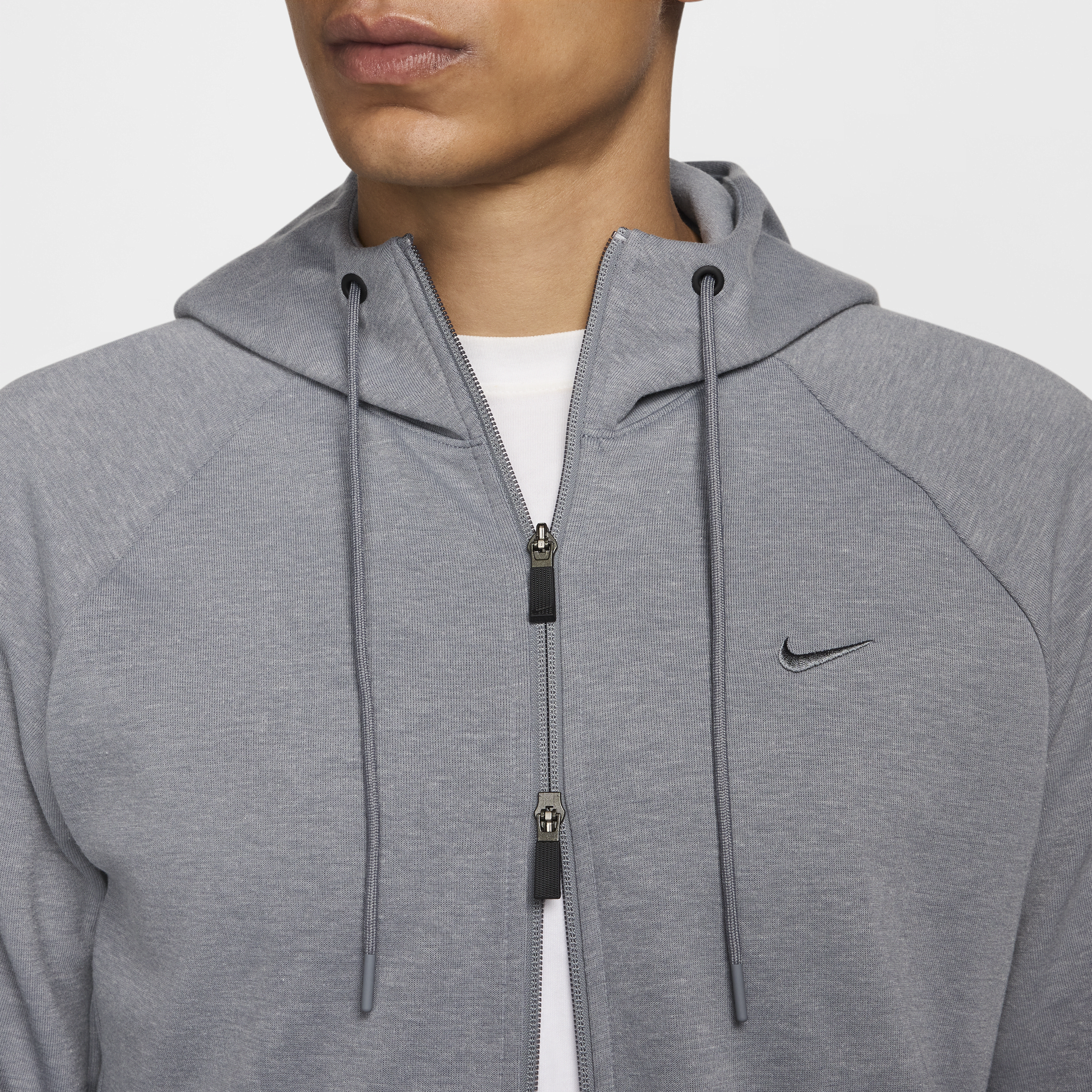 Sweat à capuche et zip haute performance Dri-FIT UV Nike Primary Fleece pour homme - Gris