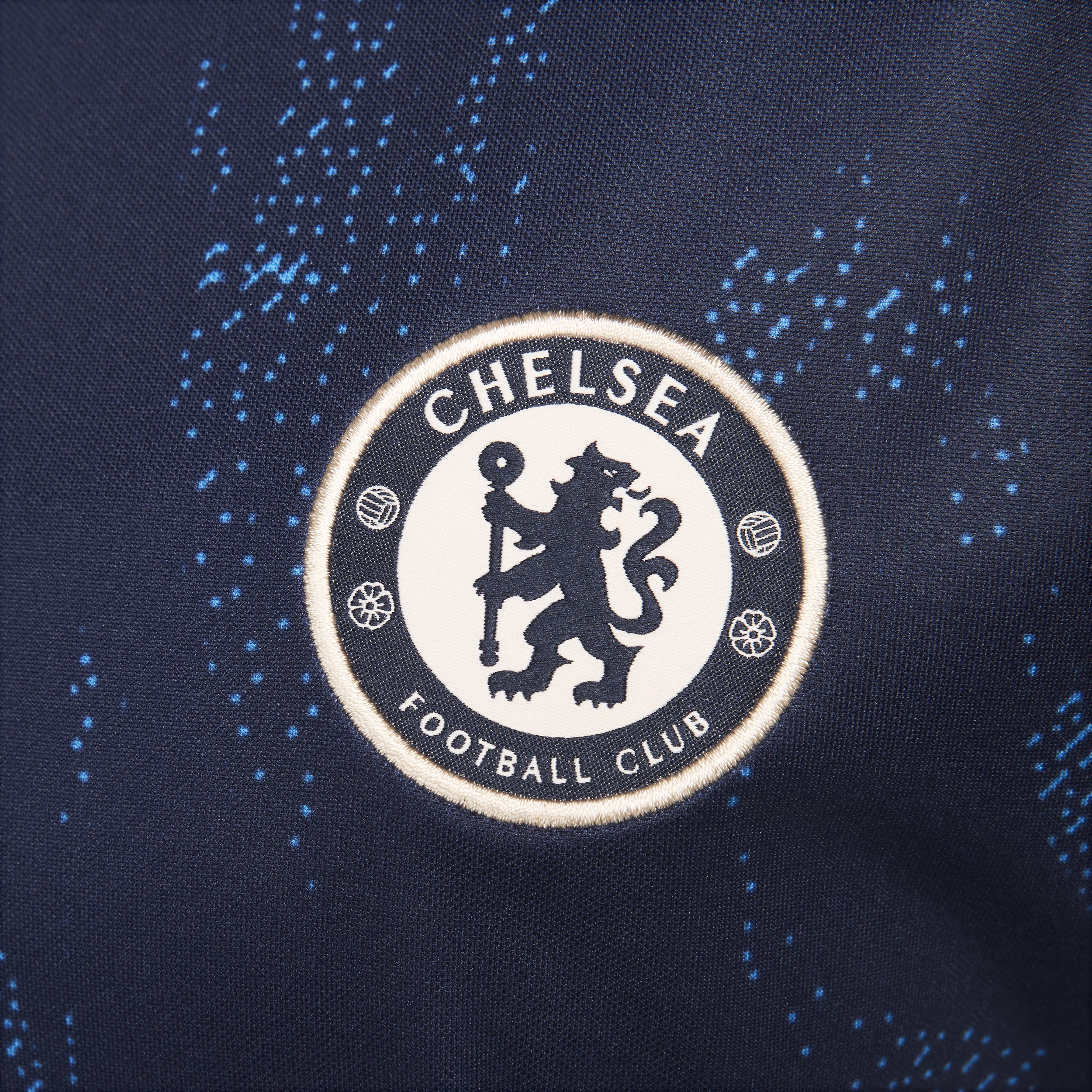 Haut de foot d'avant-match à manches courtes Nike Dri-FIT Chelsea FC Academy Pro pour femme - Bleu