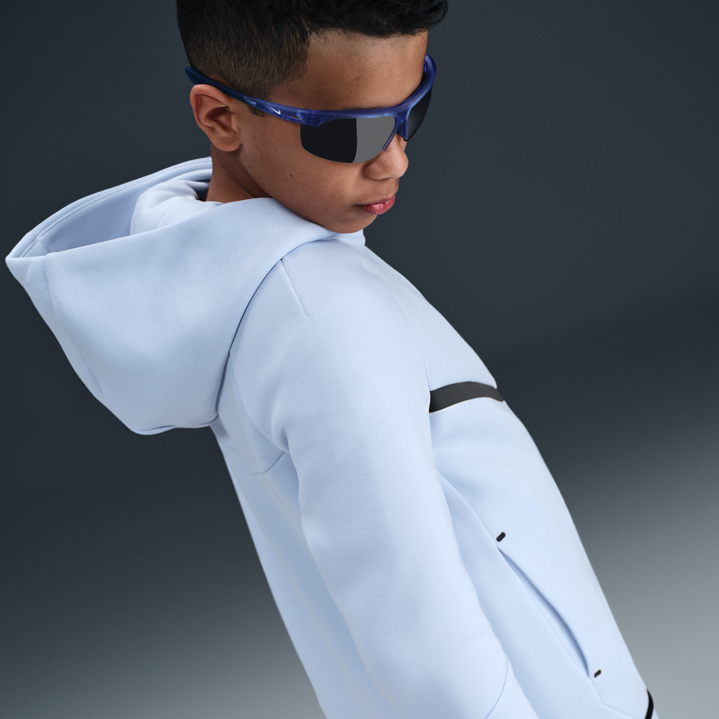 Thumbnail - Nike Sportswear Tech Fleece Hoodie mit durchgehendem Reißverschluss für ältere Kinder - Grau