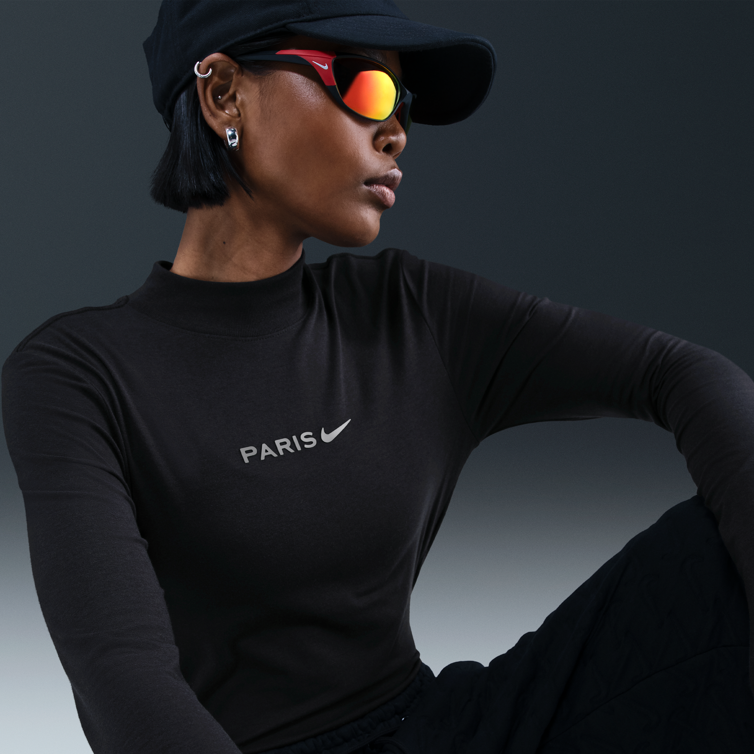 Thumbnail - Paris Saint-Germain Nike Football Longsleeve-Shirt (Damen) - Schwarz