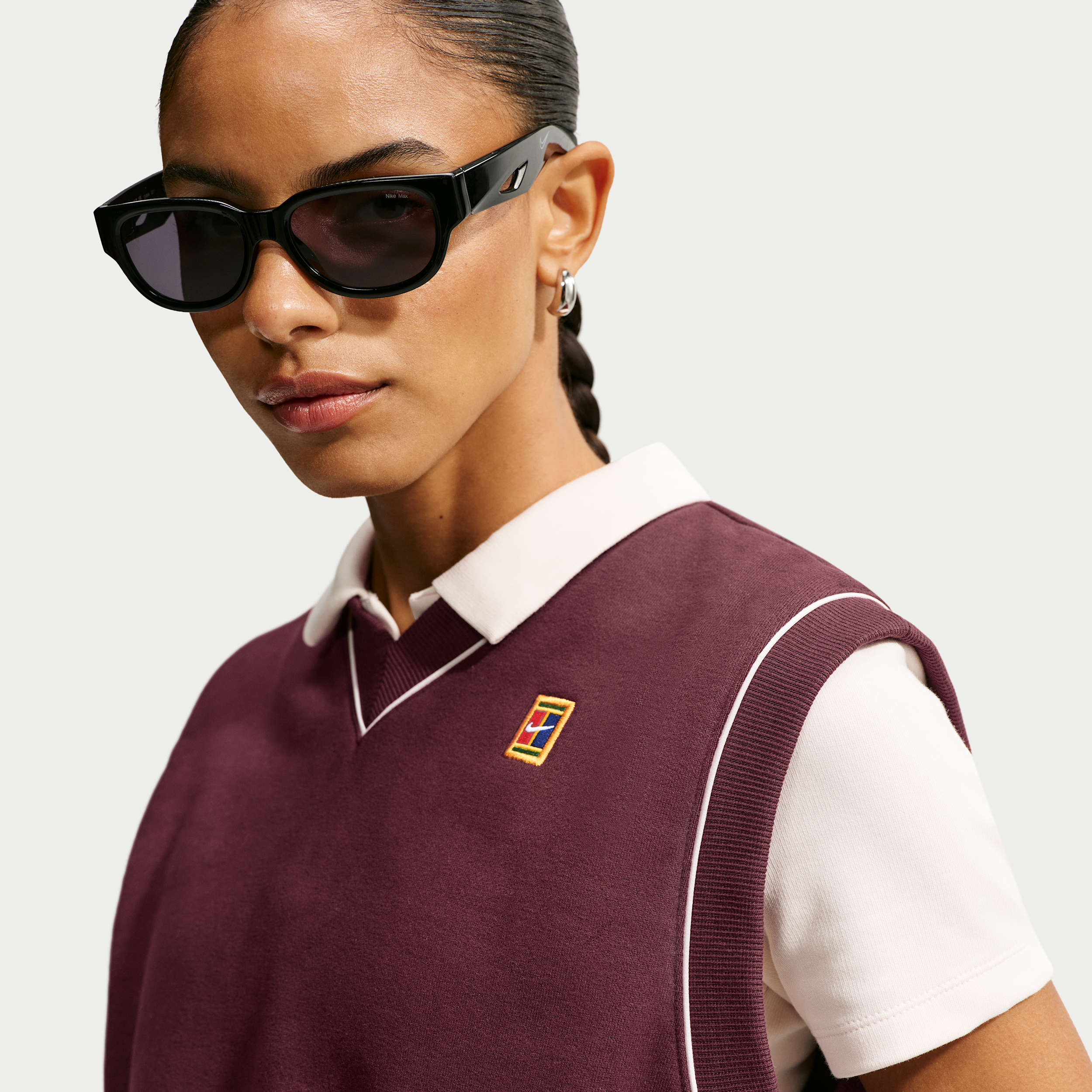 NikeCourt Court-kollektionen-tennisvest i fleece til kvinder - lilla