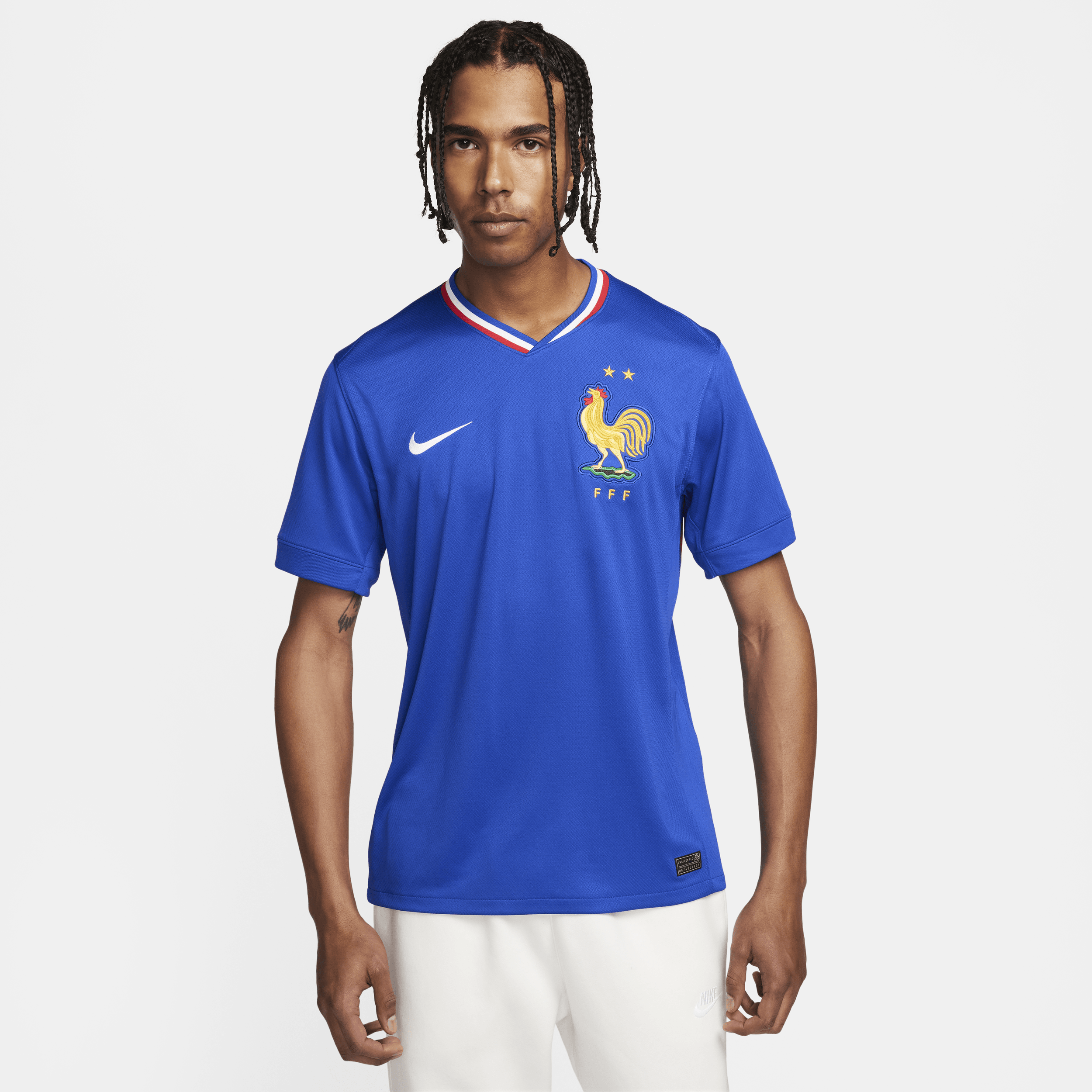 Nike FFF (herenelftal) 2024 25 Stadium Thuis Dri-FIT replica voetbalshirt voor heren Blauw