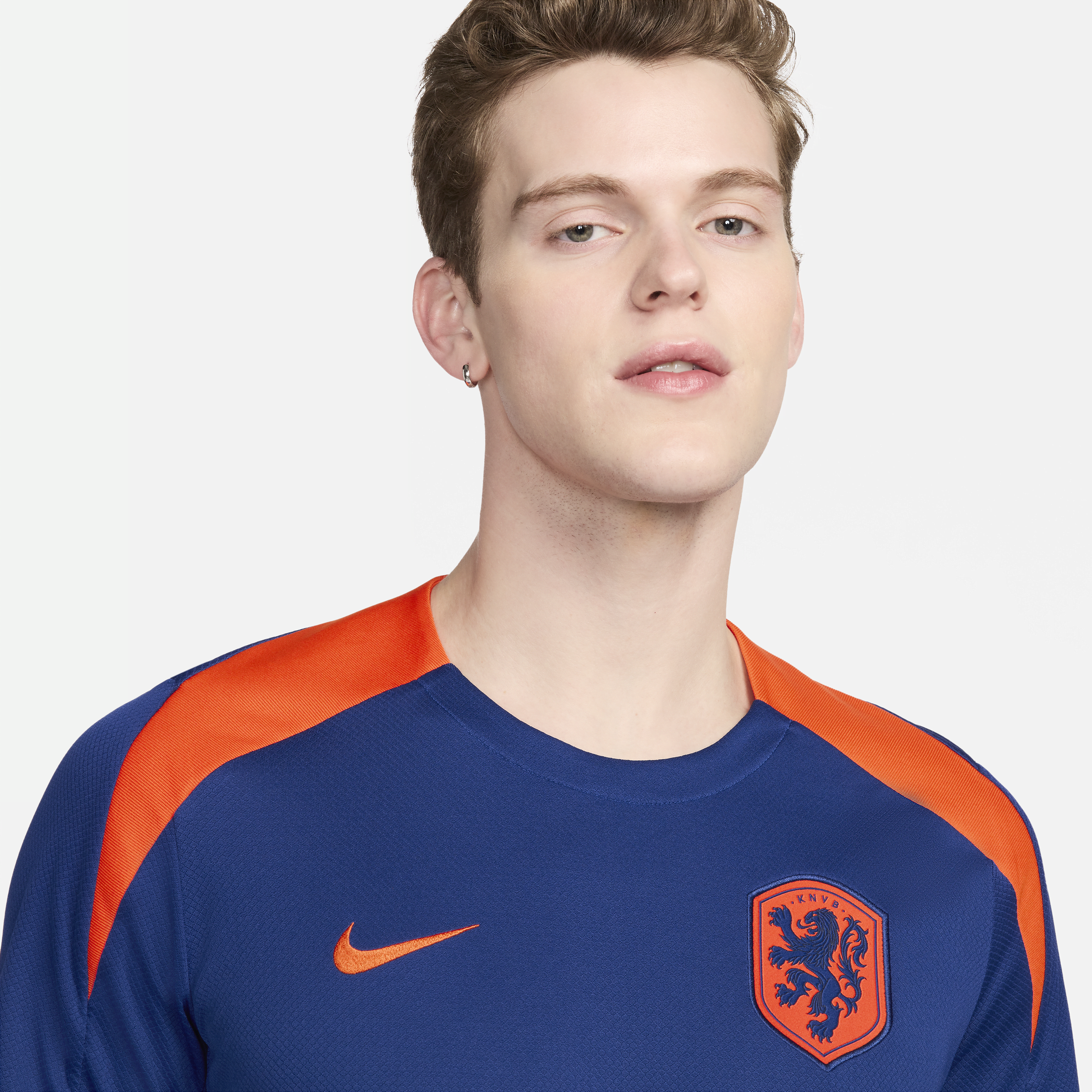 Nike Nederland Strike Dri-FIT knit voetbaltop met korte mouwen voor heren Blauw