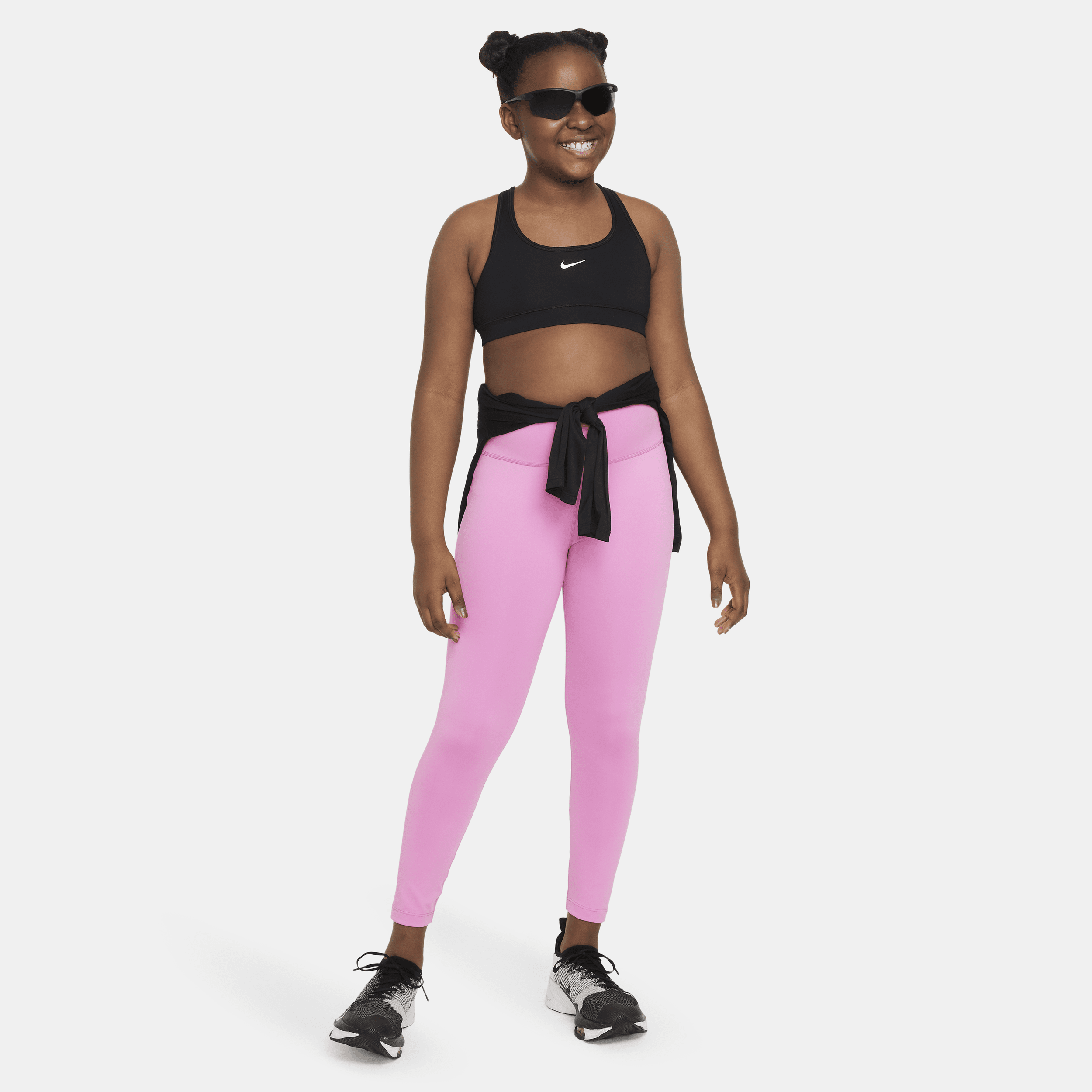 Nike Swoosh Sport-bh voor meisjes (ruimere maten) Zwart