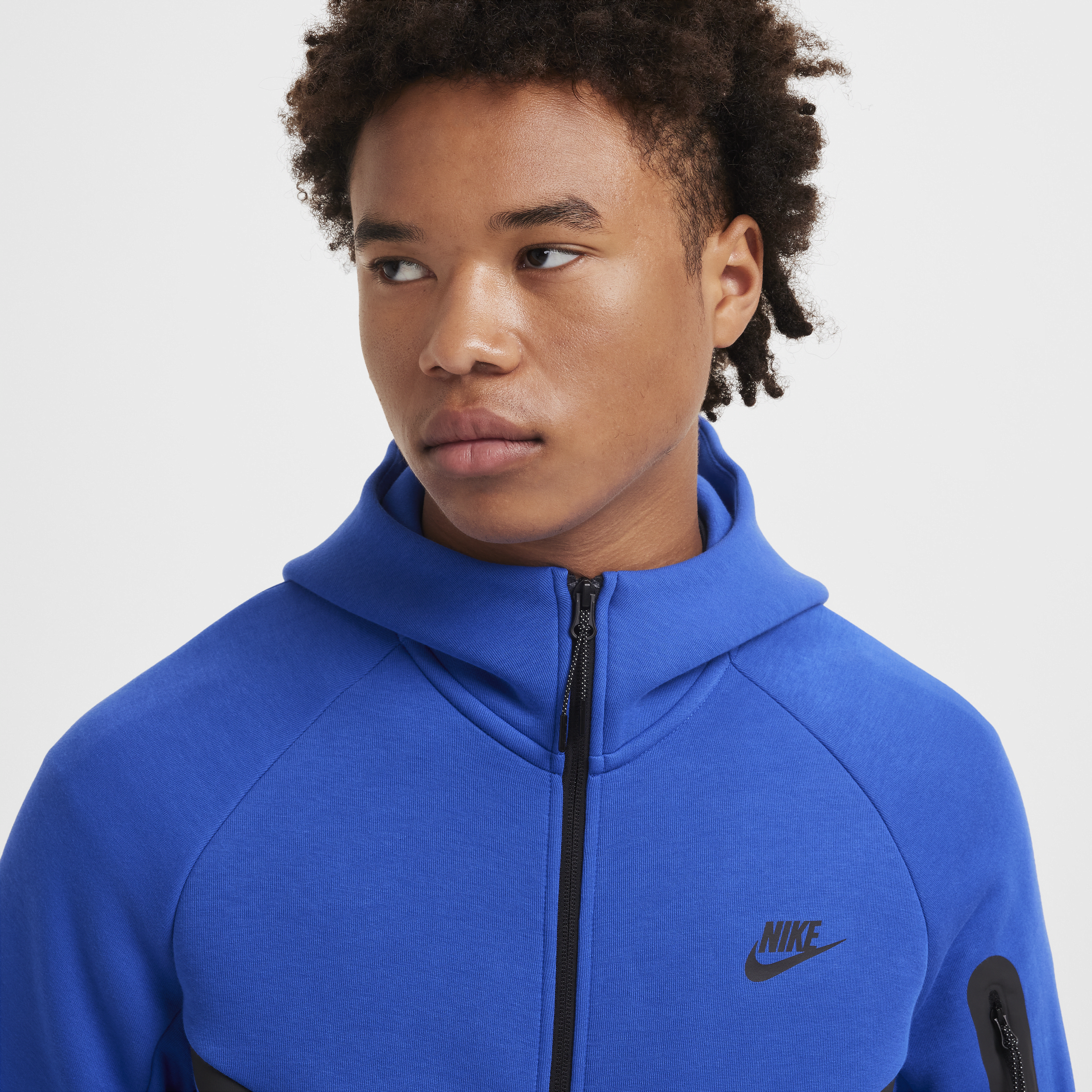 Sweat à capuche et zip Windrunner Nike Tech pour homme - Bleu