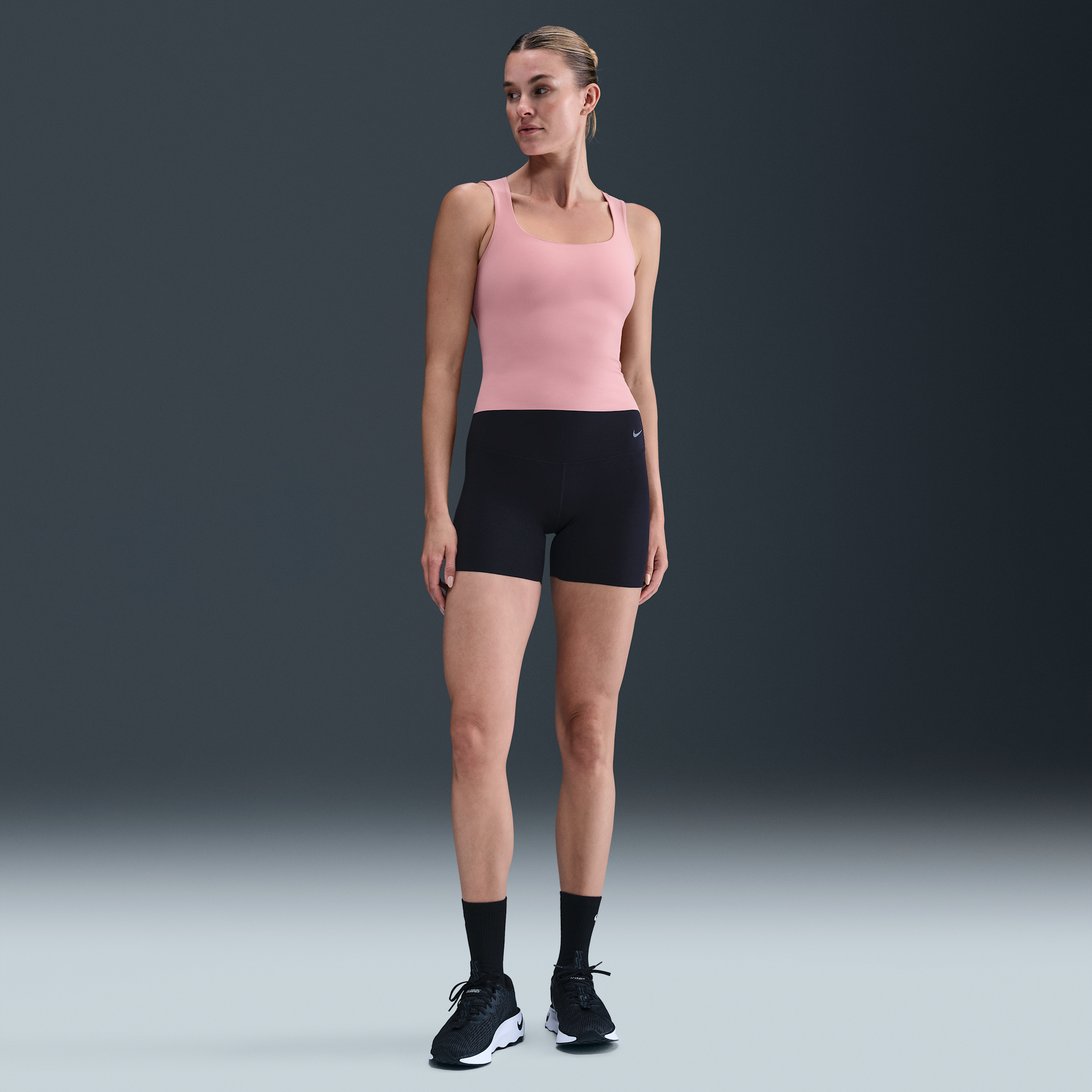 Thumbnail - Nike Zenvy Bike-Shorts mit sanftem Halt und hohem Taillenbund für Damen (ca. 12 cm) - Schwarz