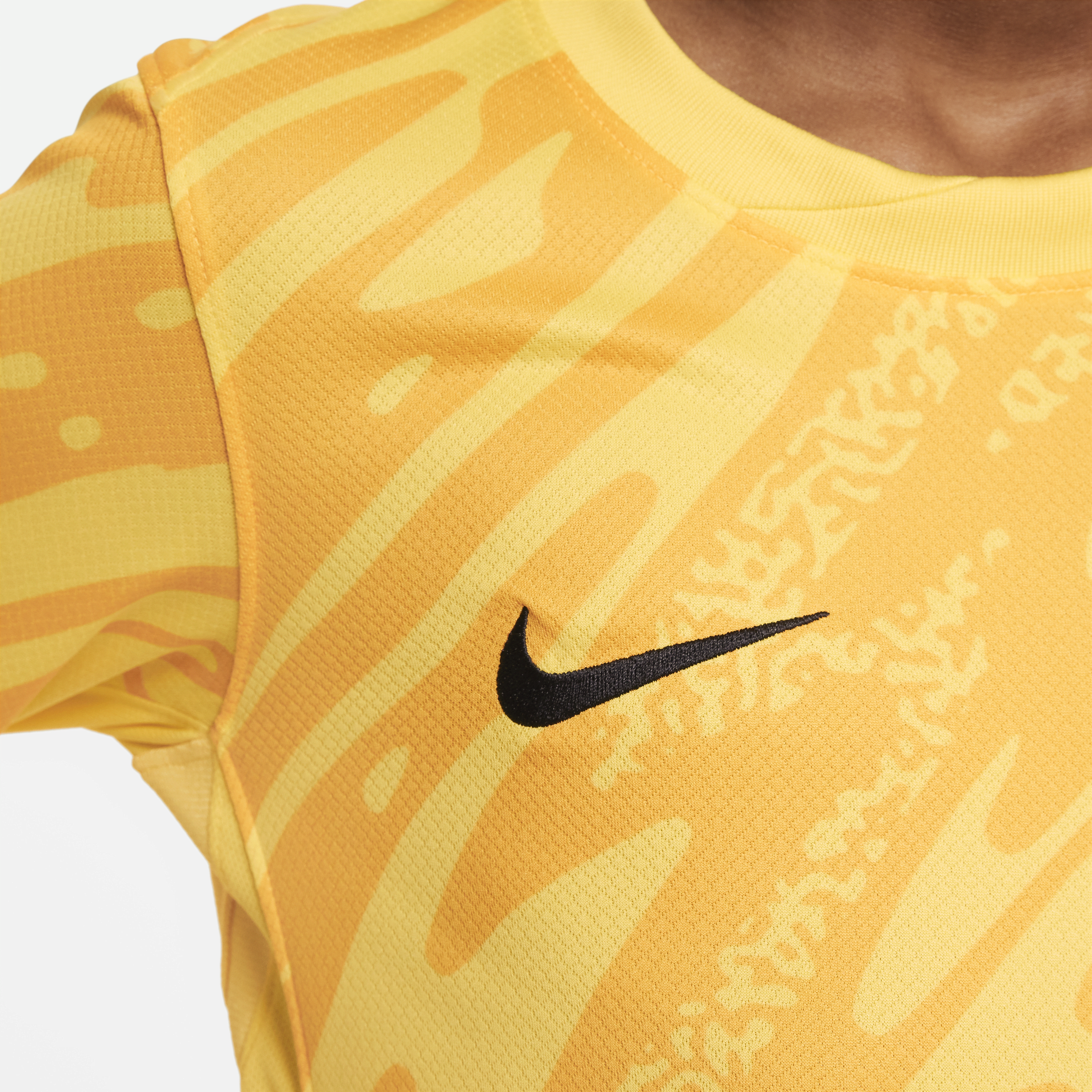 Nike FFF (herenelftal) 2024 25 Stadium Goalkeeper Dri-FIT replica voetbalshirt voor kids Geel
