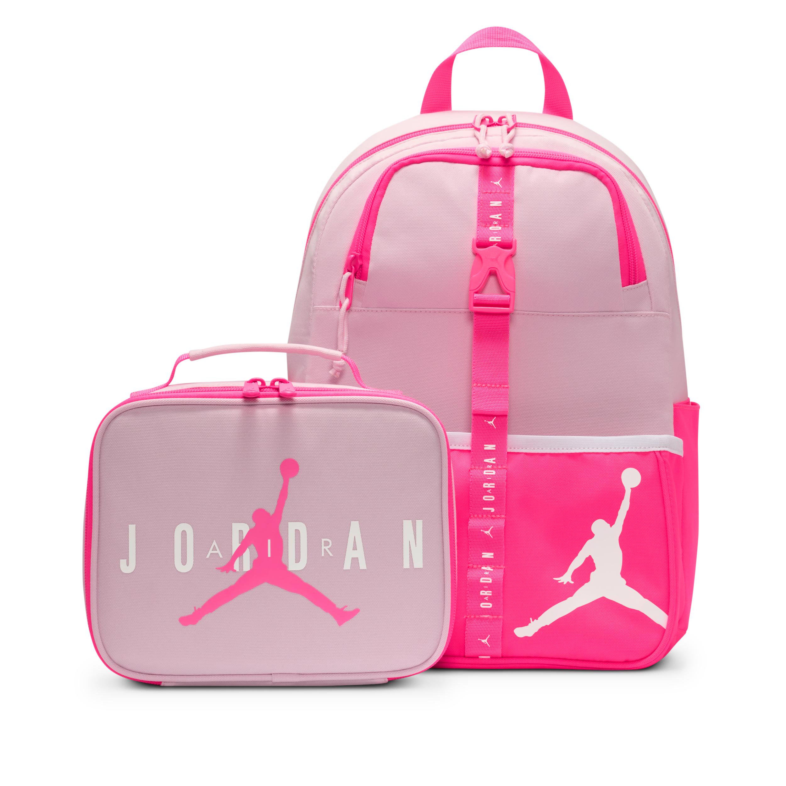 pink and black jordan backpack