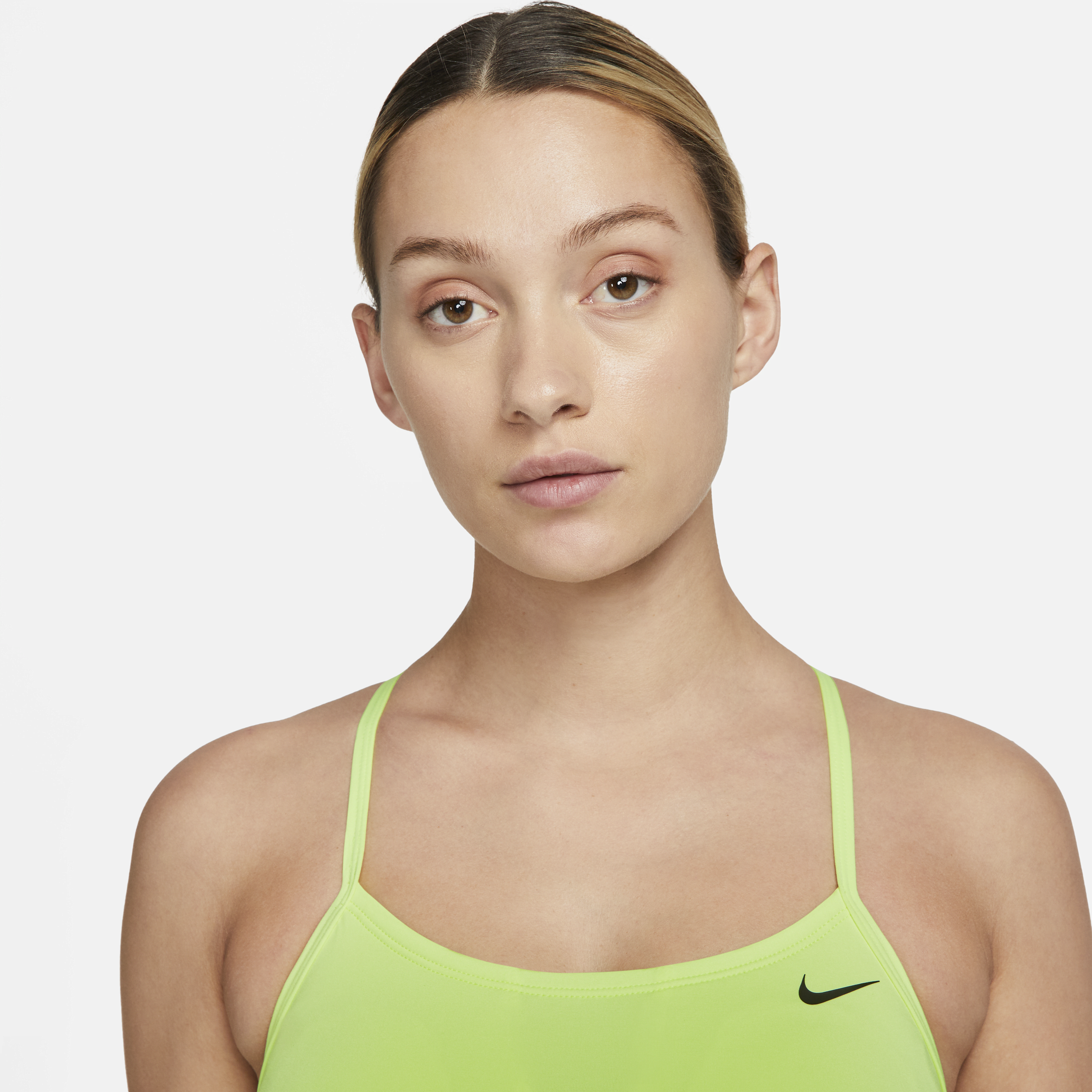 Haut de bikini à dos nageur Nike Essential - Jaune