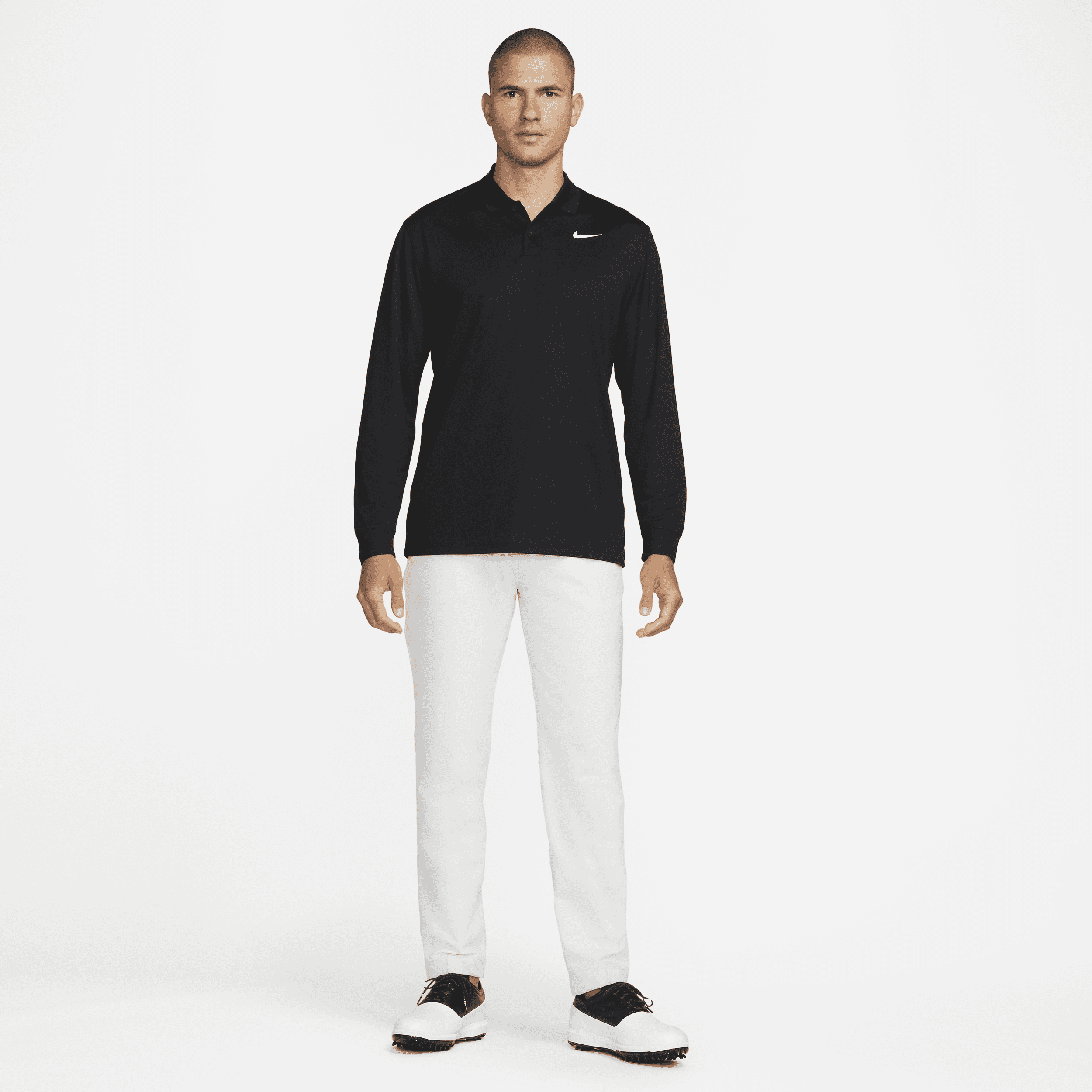 Polo de golf à manches longues Nike Dri-FIT Victory pour Homme - Noir