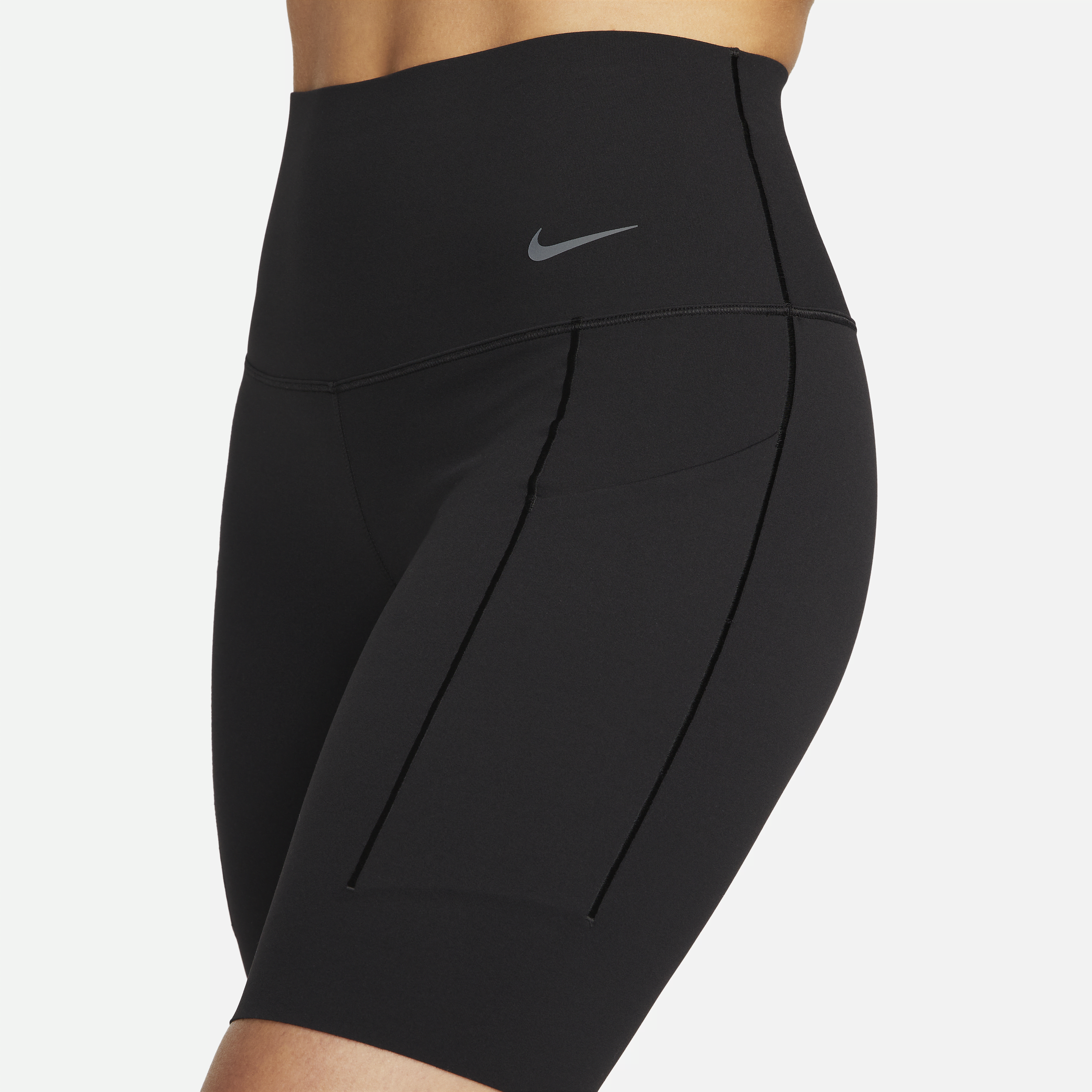 Cycliste taille haute à maintien normal avec poches 20 cm Nike Universa pour femme - Noir