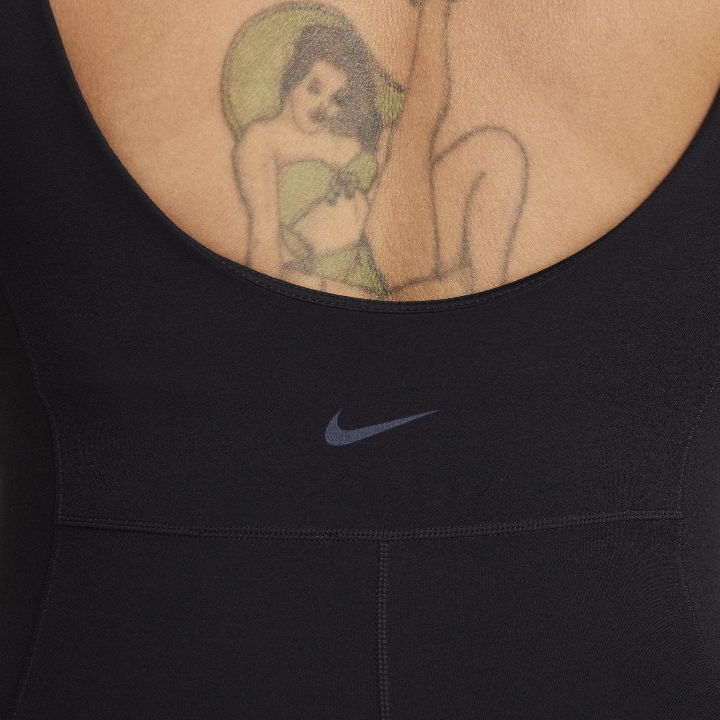 Nike Zenvy Dri-FIT korte bodysuit voor dames Zwart