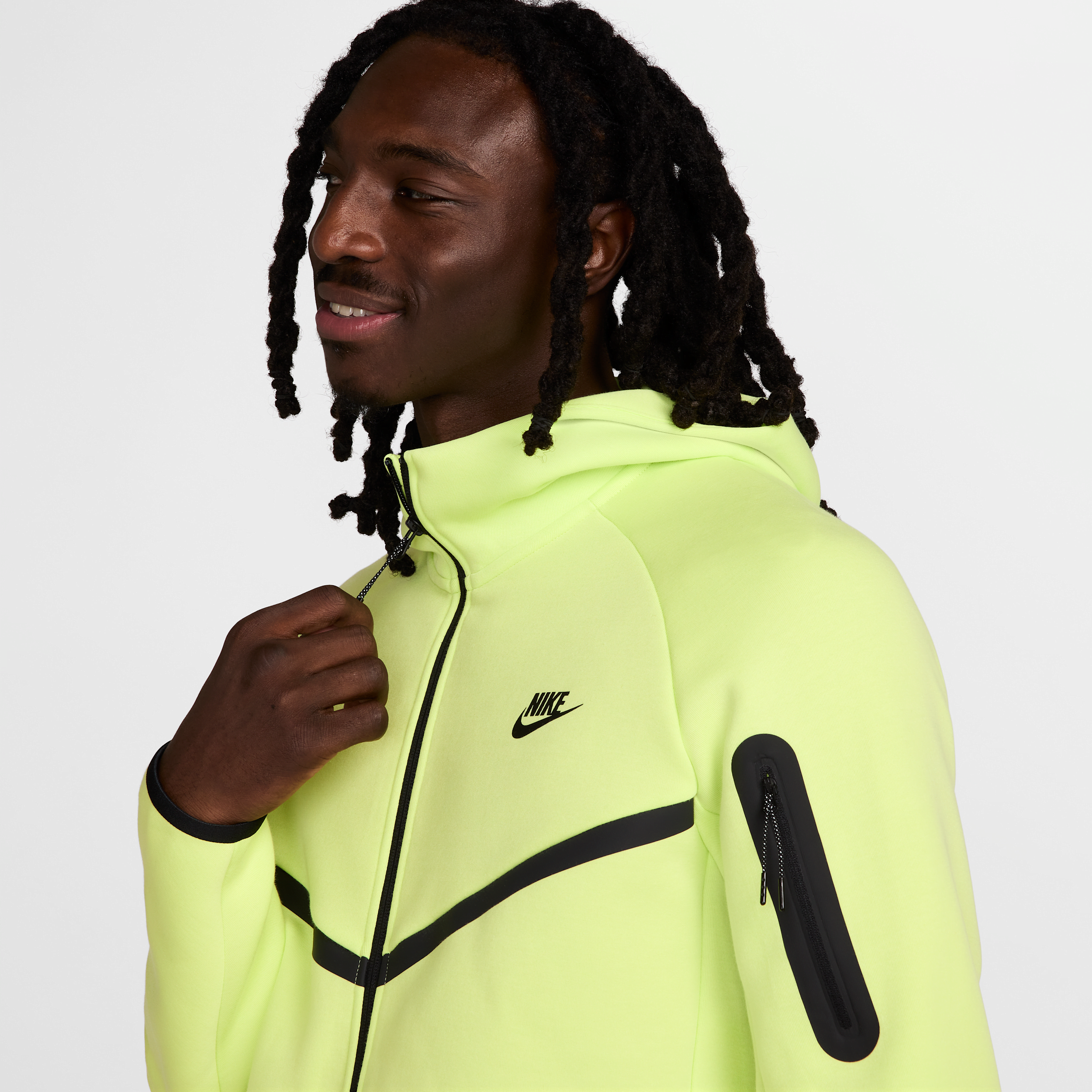 Sweat à capuche et zip Windrunner Nike Tech pour homme - Jaune