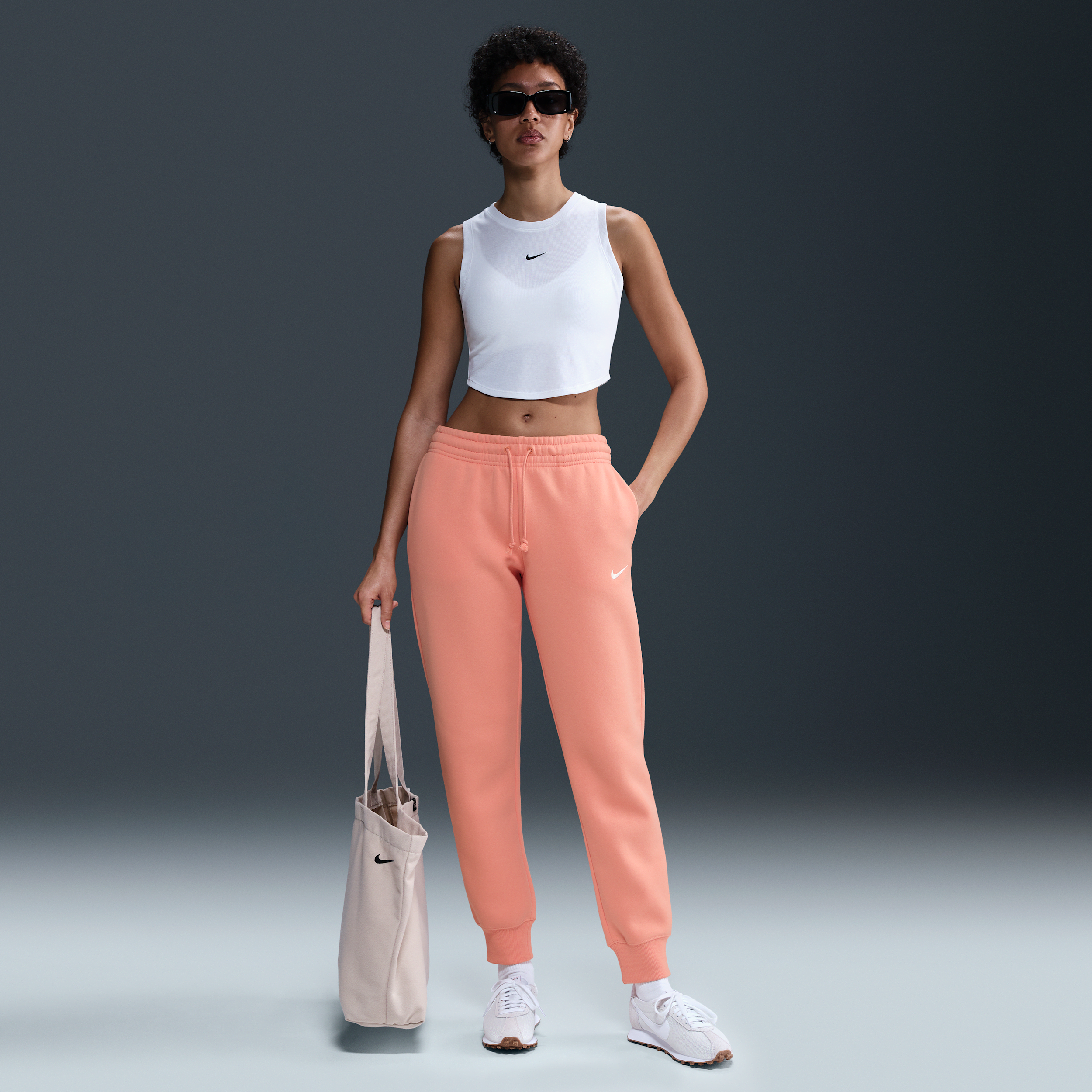 Pantalon de survêtement taille mi-haute Nike Sportswear Phoenix Fleece pour femme - Orange