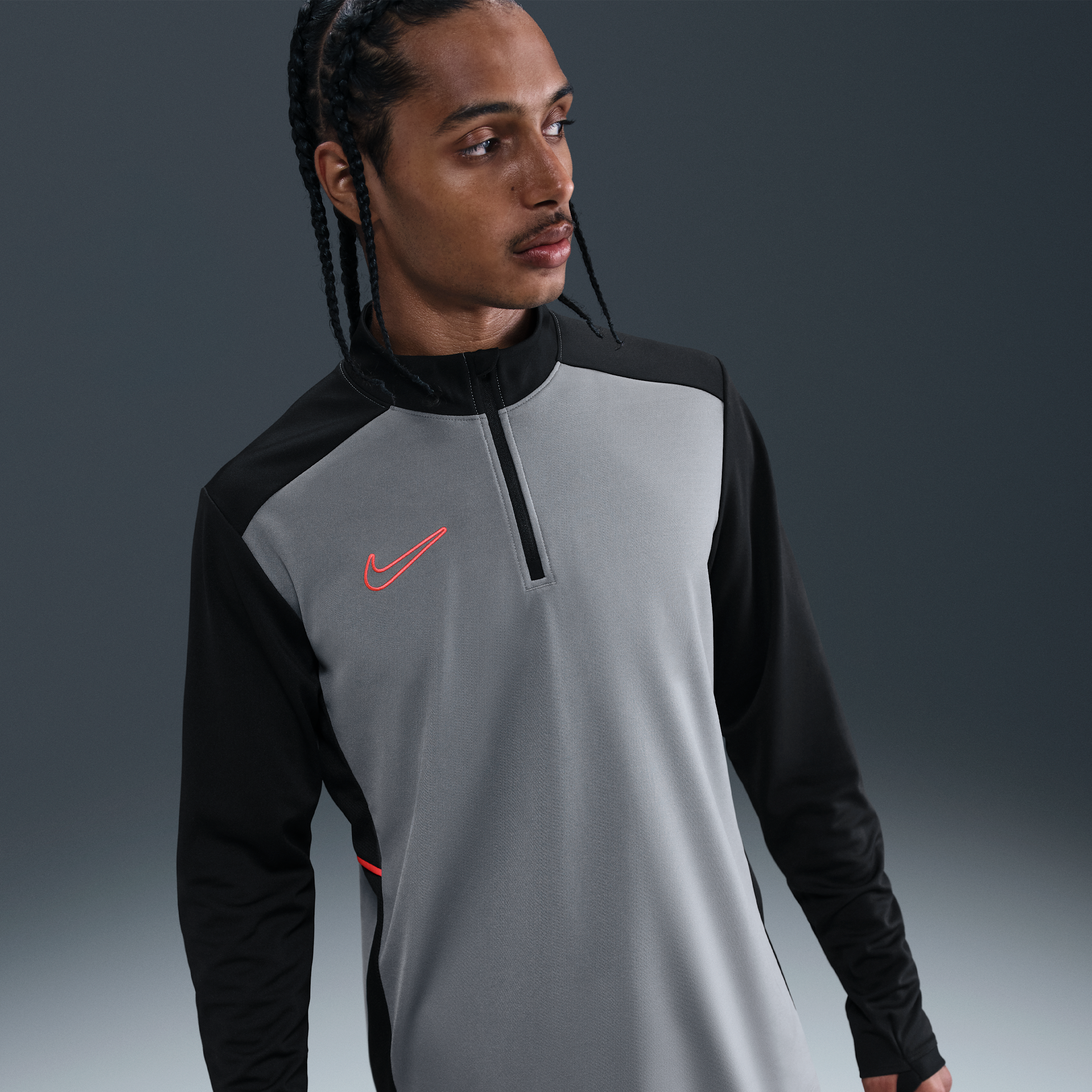 Thumbnail - Nike Academy Dri-FIT Fußball-Drill-Oberteil (Herren) - Grau