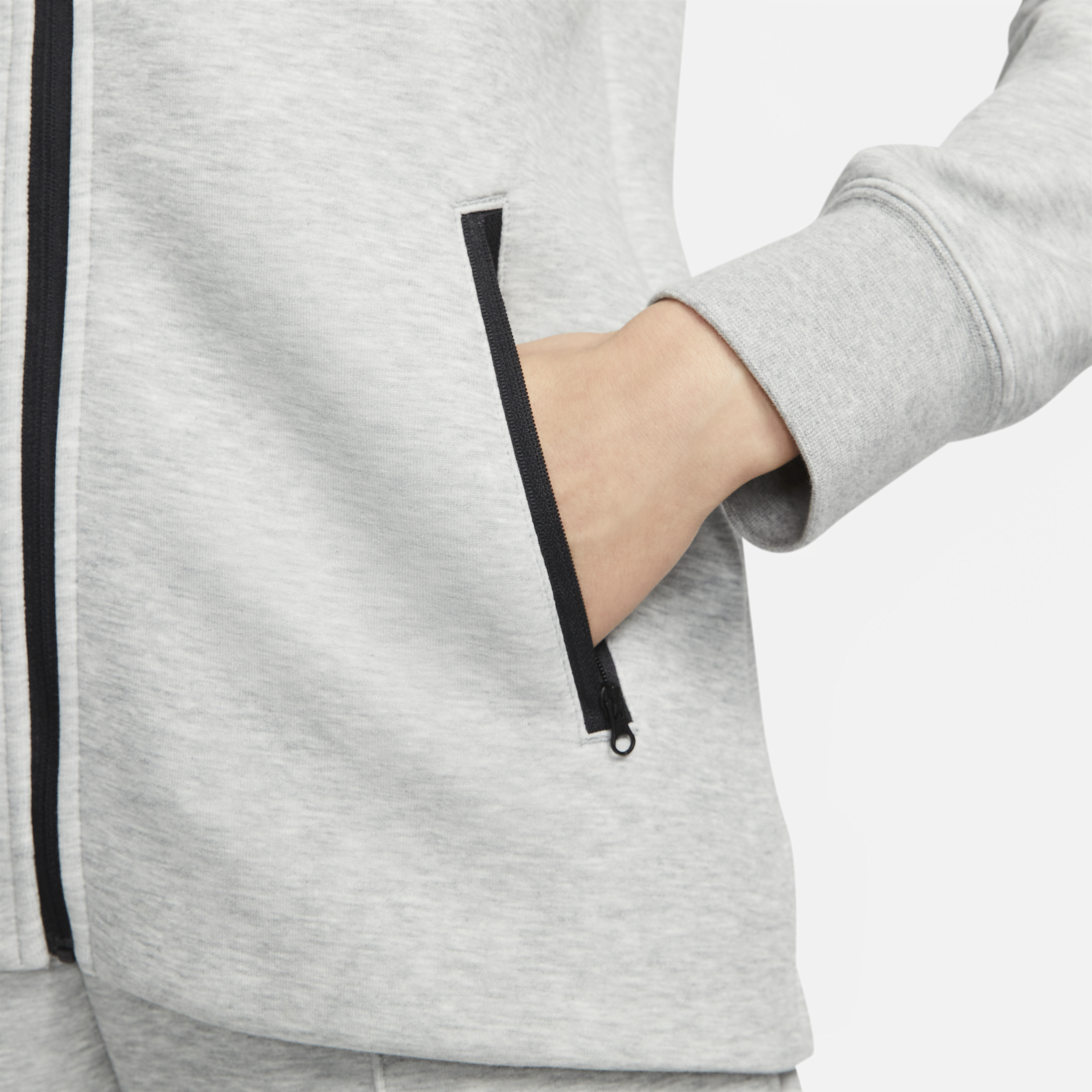 Sweat à capuche et zip Nike Sportswear Tech Fleece Windrunner pour femme - Gris