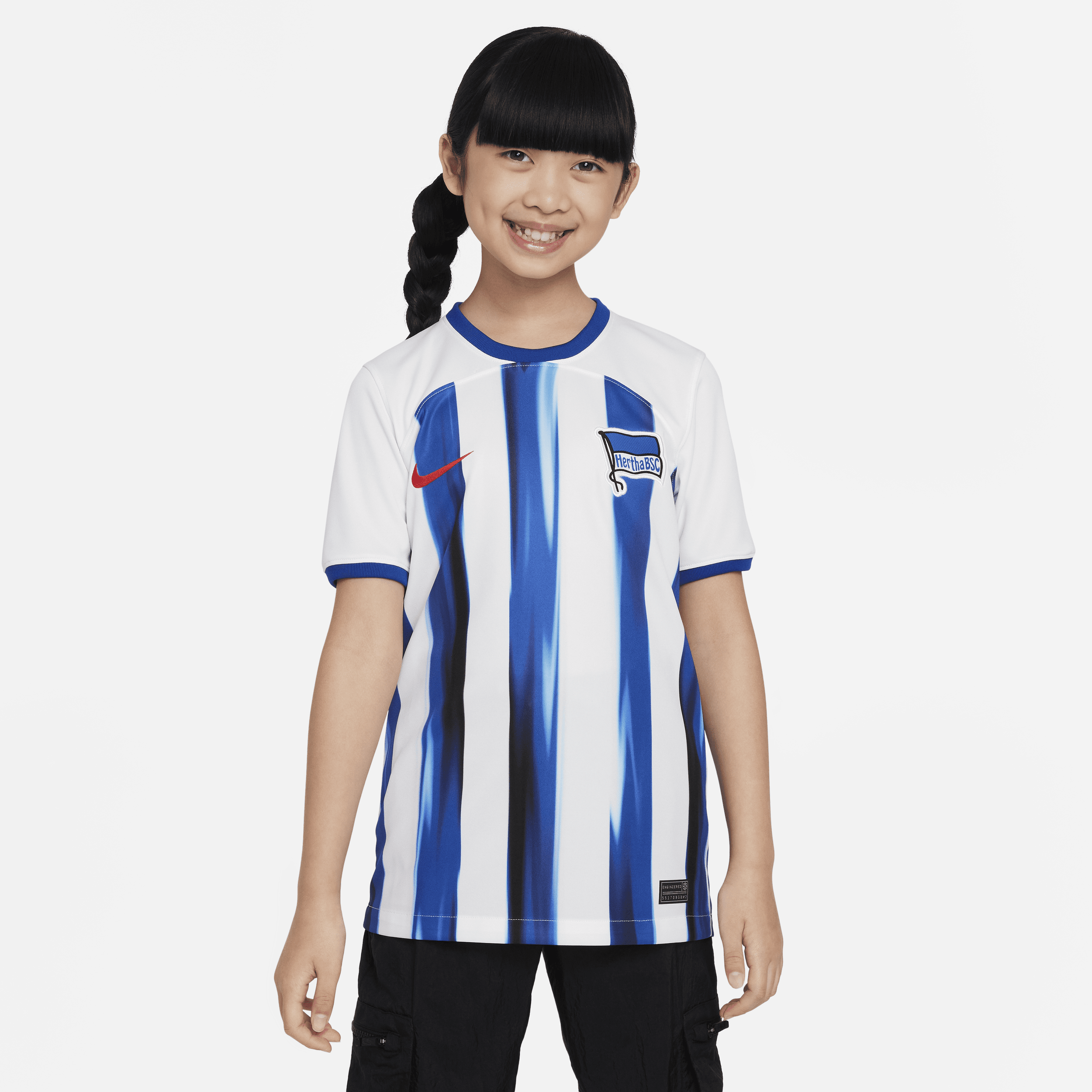 Kid's Hertha Soccer Jersey - Orange/White