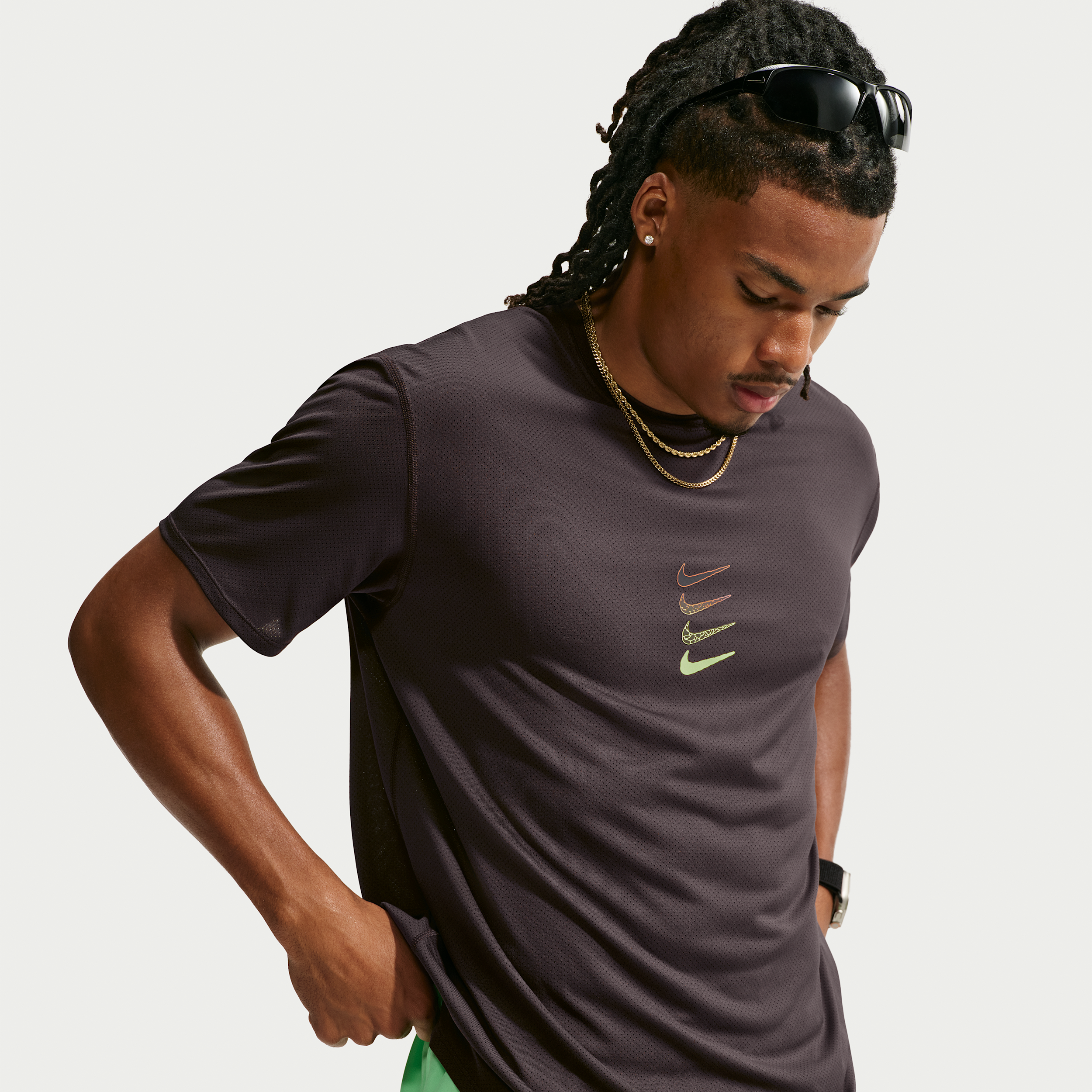 Nike Dri-FIT-løbetop til mænd - sort