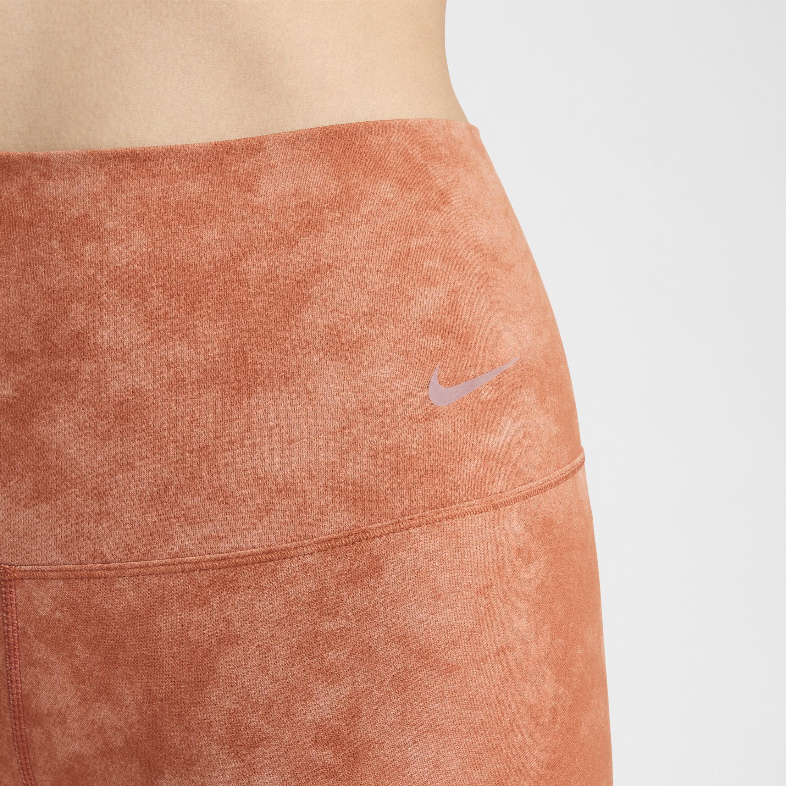 Nike Zenvy Tie-Dye 7 8-legging met hoge taille en lichte ondersteuning voor dames Oranje