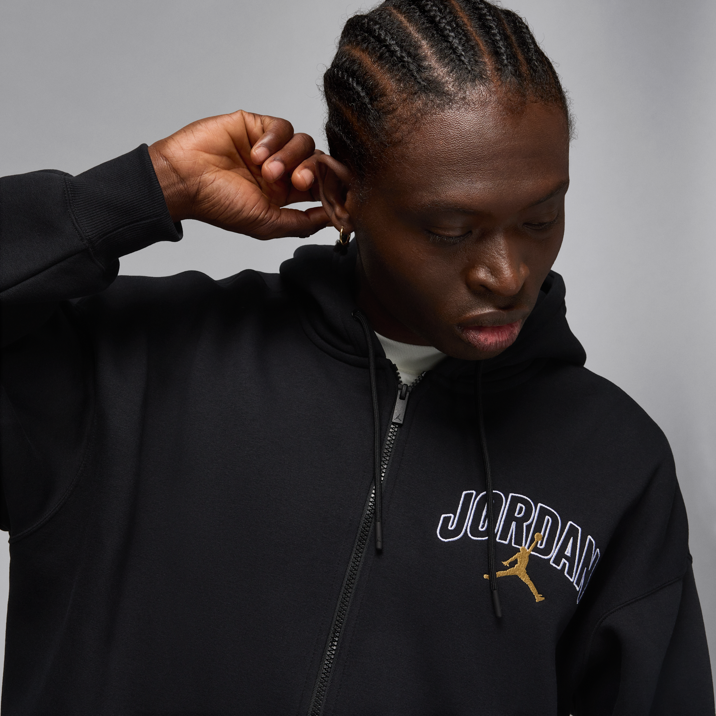 Thumbnail - Jordan Brooklyn Fleece Oversize-Kapuzenjacke (Herren) - Schwarz